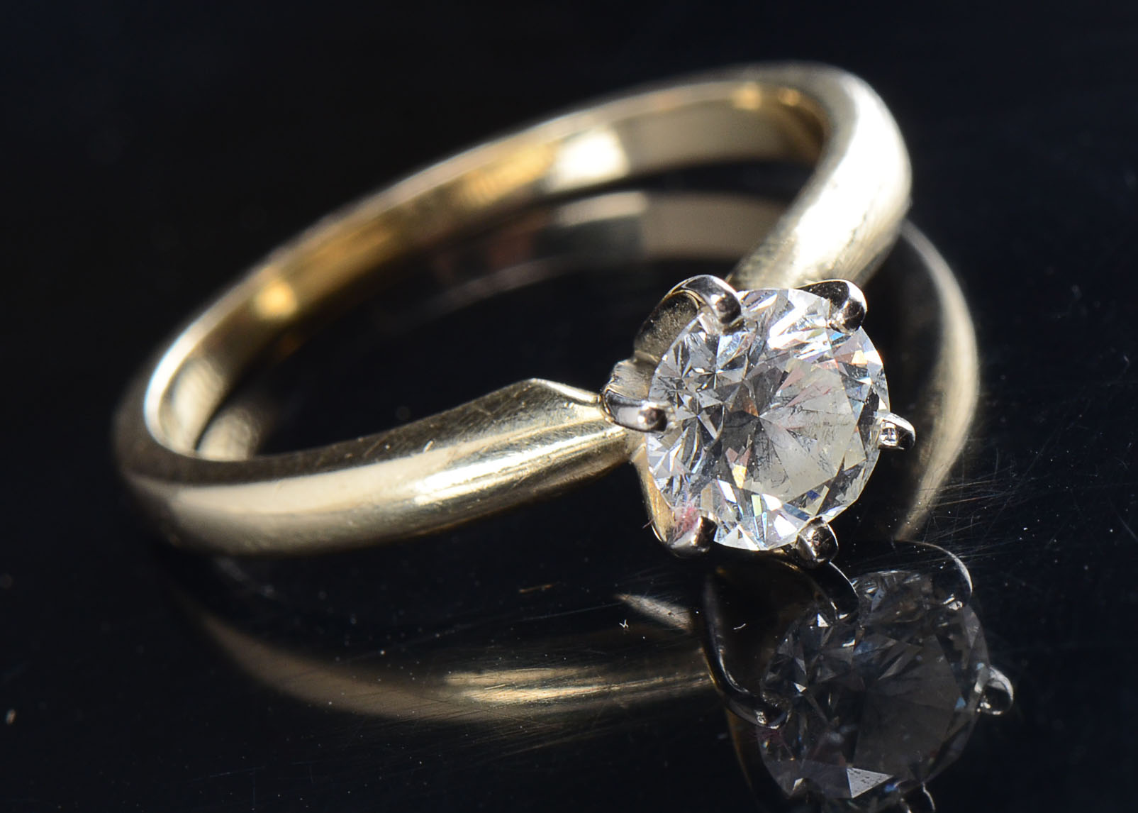 14K Gold Two-Tone Solitaire Diamond Ring