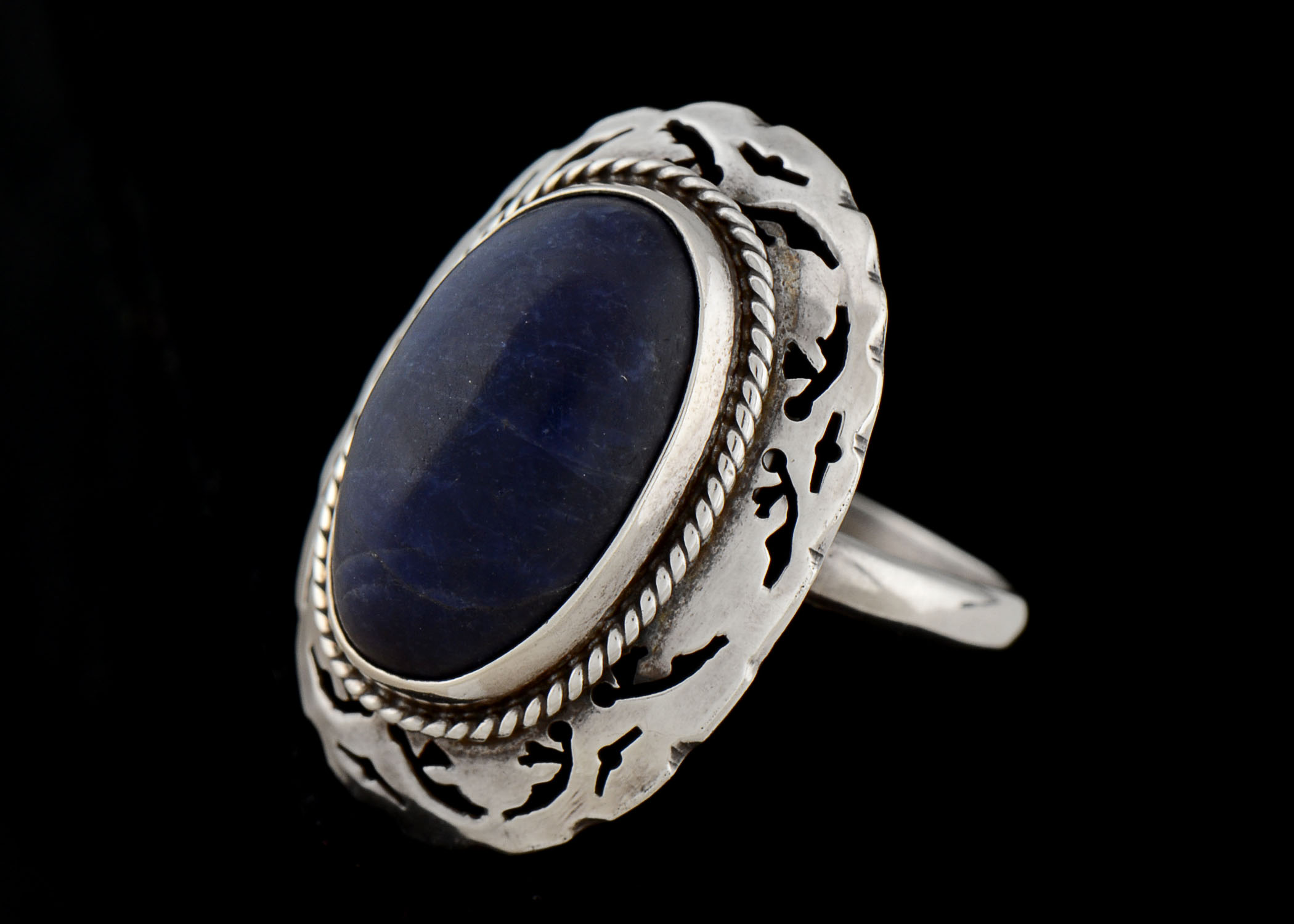 Mexican Sterling Sodalite Adjustable Ring