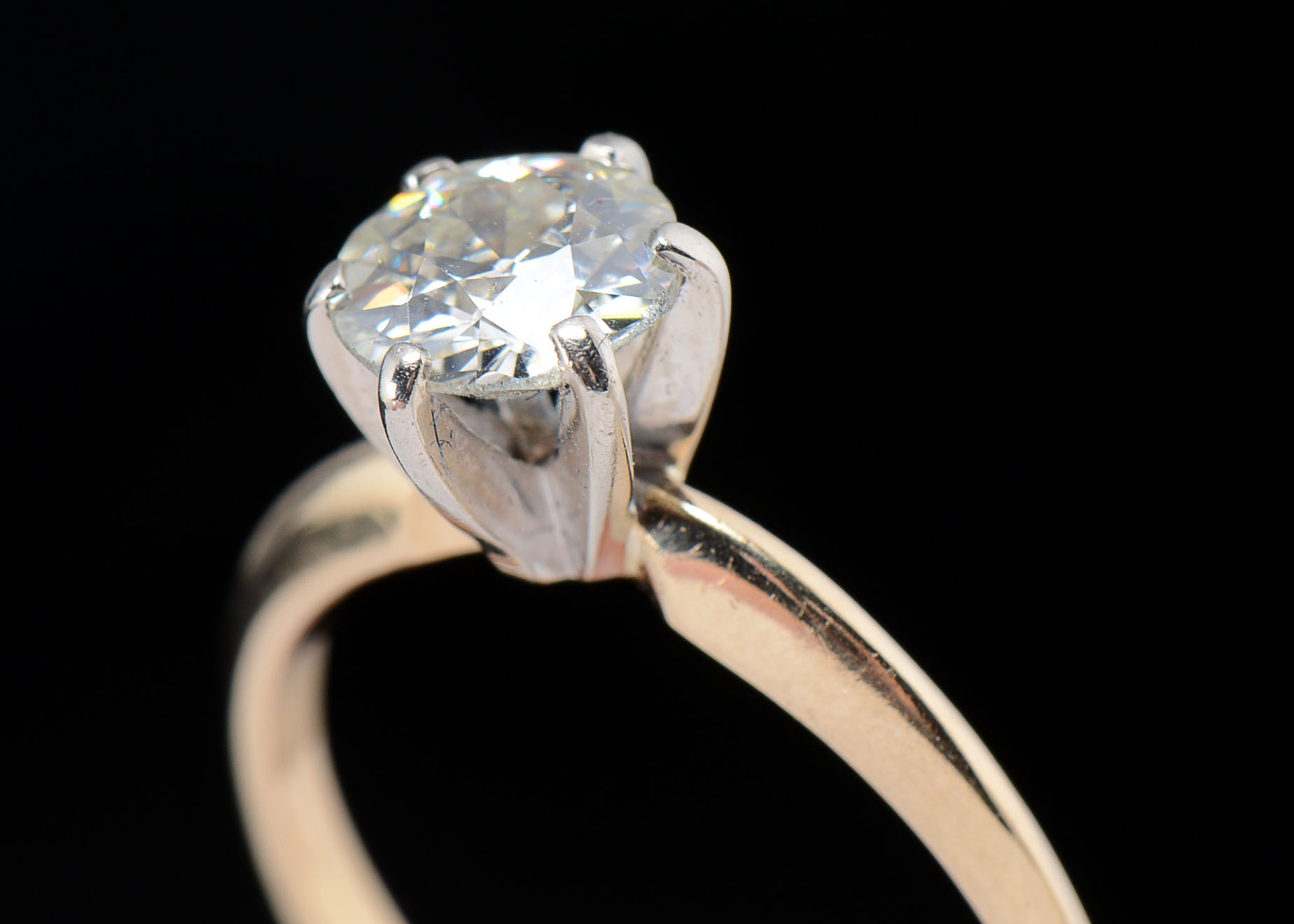 10K Gold Old European Cut Diamond Ring