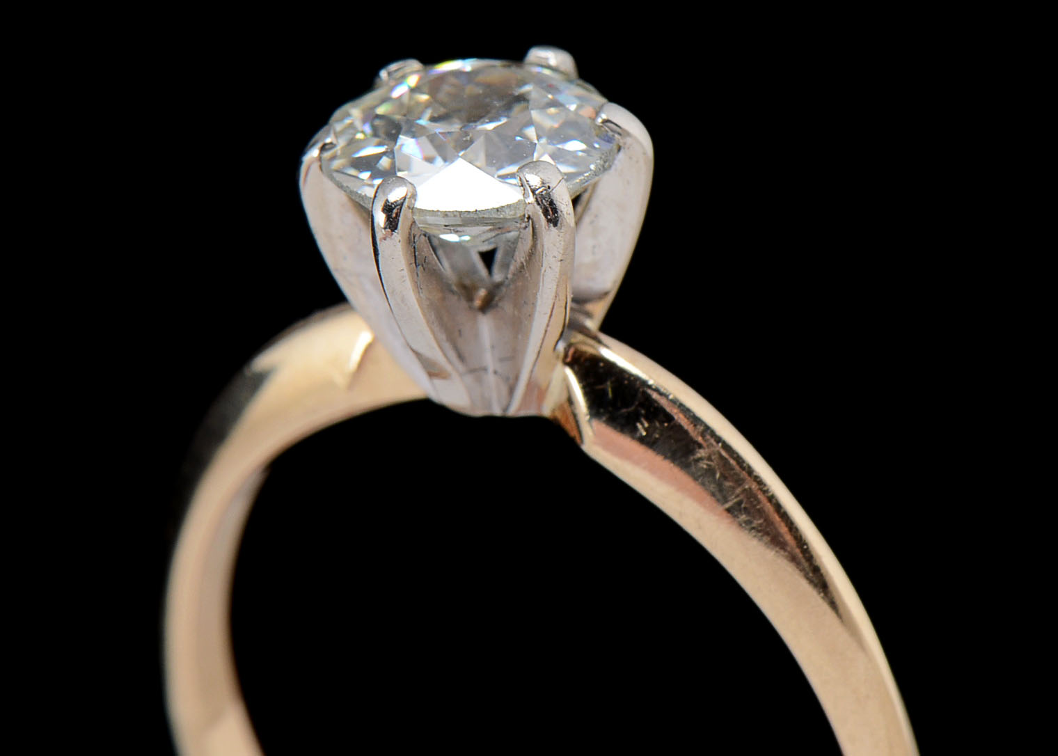 10K Gold Old European Cut Diamond Ring