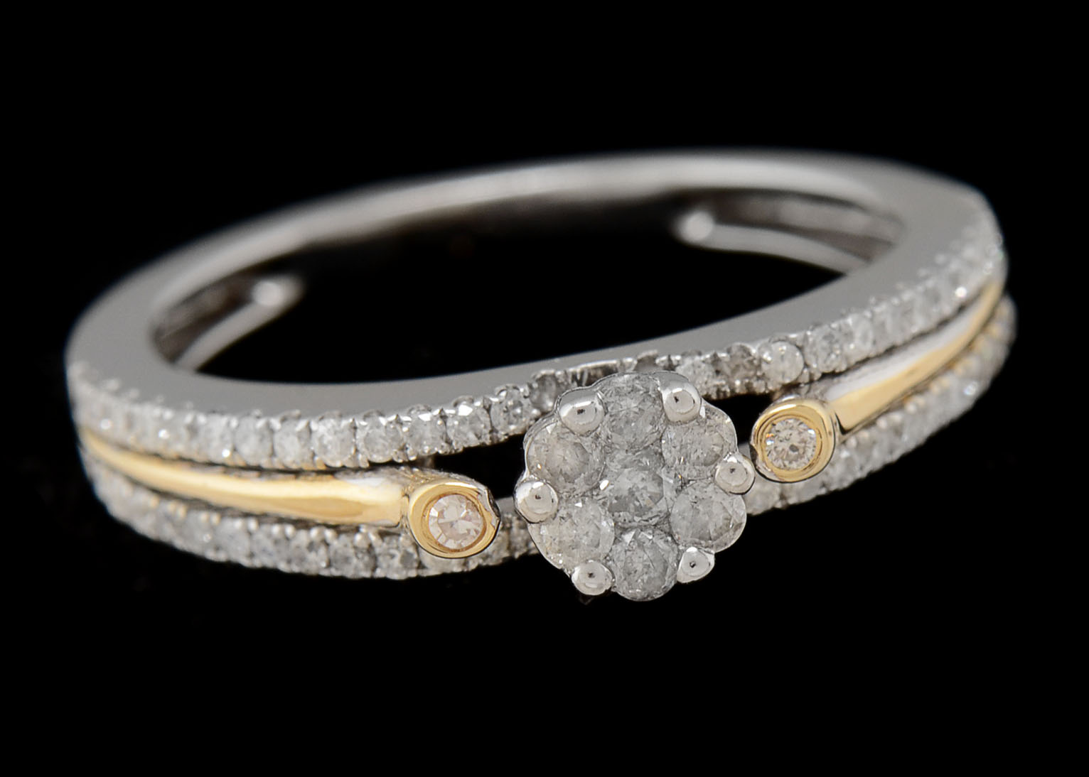 14K Gold Two-Tone Diamond Ring