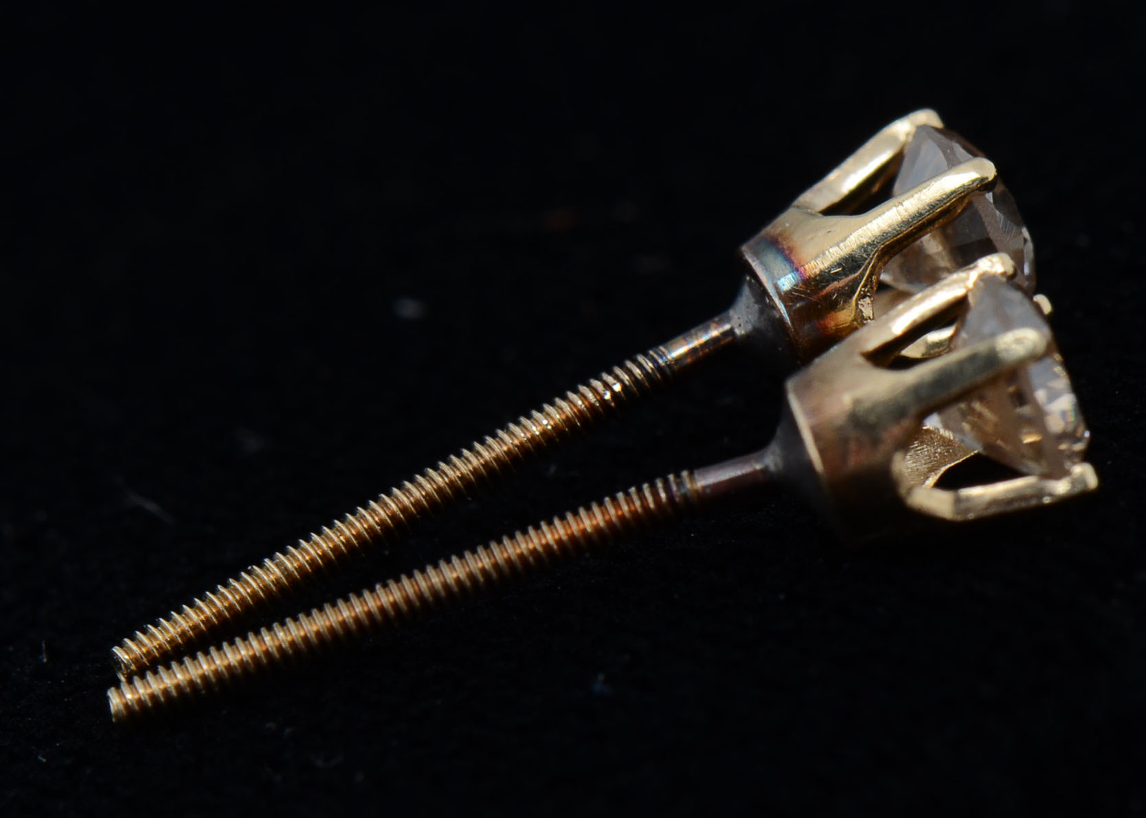 Pair of 14K Yellow Gold Threaded Post Earrings