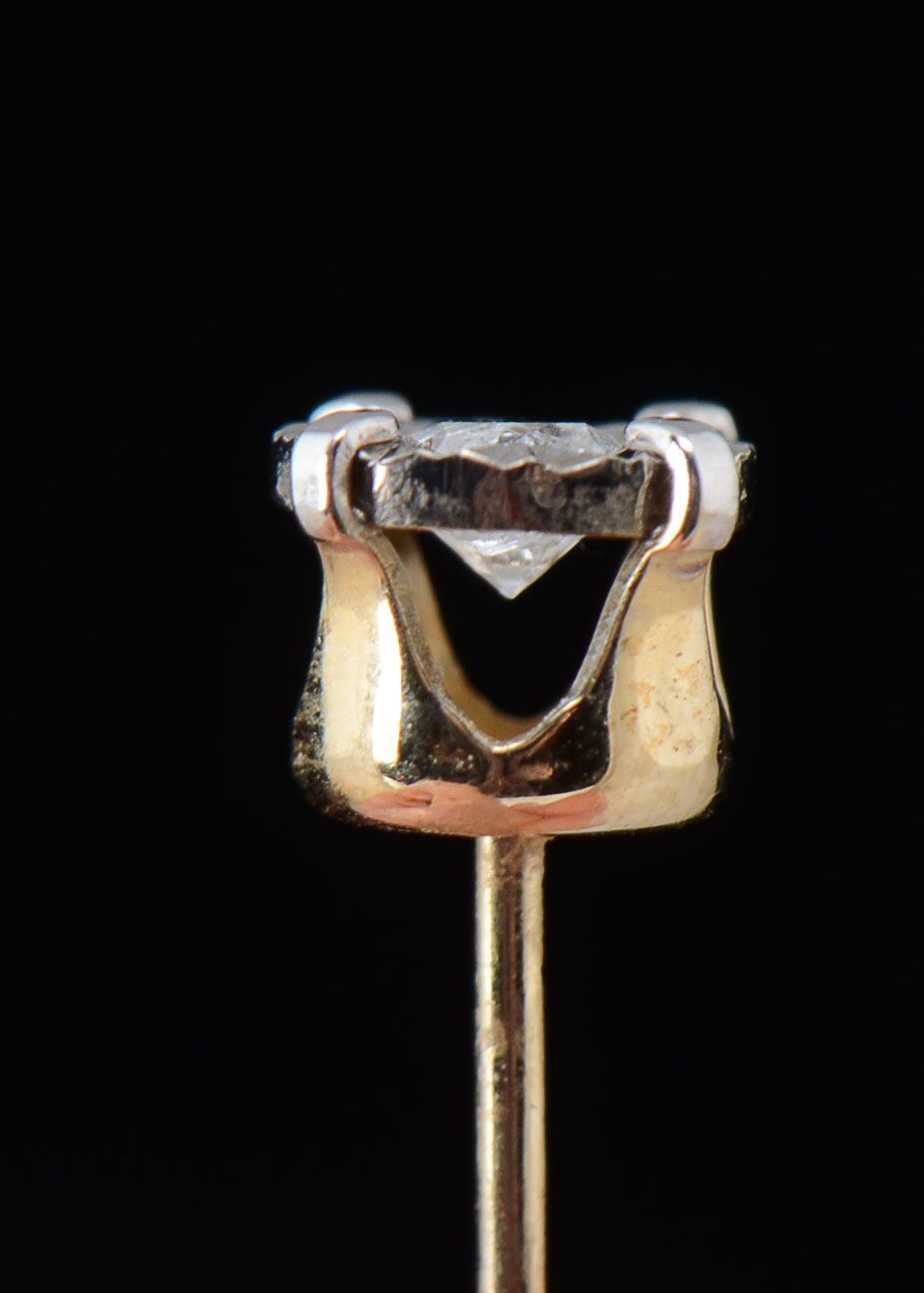 Pair of 10K Two-Tone Gold Diamond Post Back Earrings