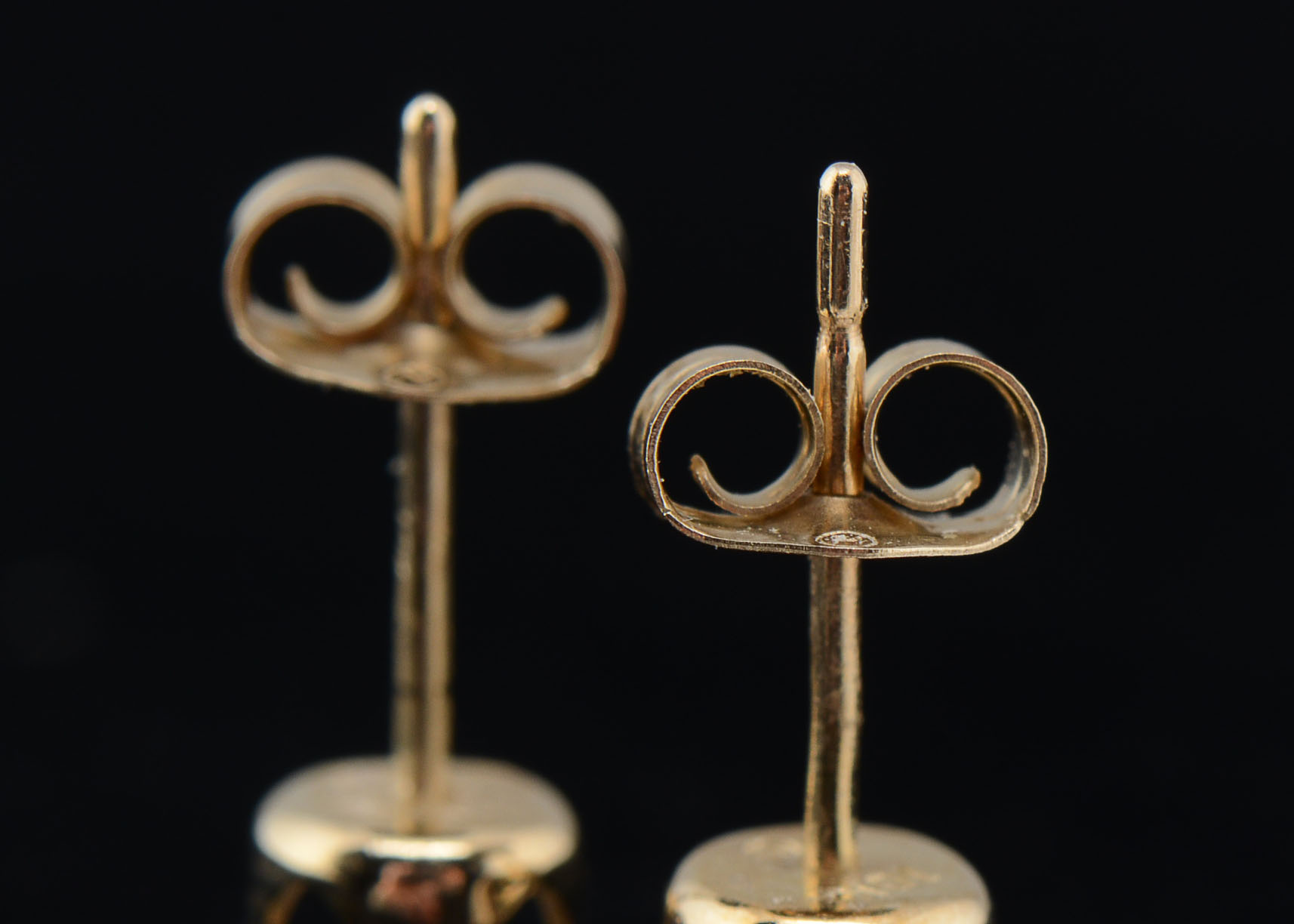 Pair of 10K Two-Tone Gold Diamond Post Back Earrings