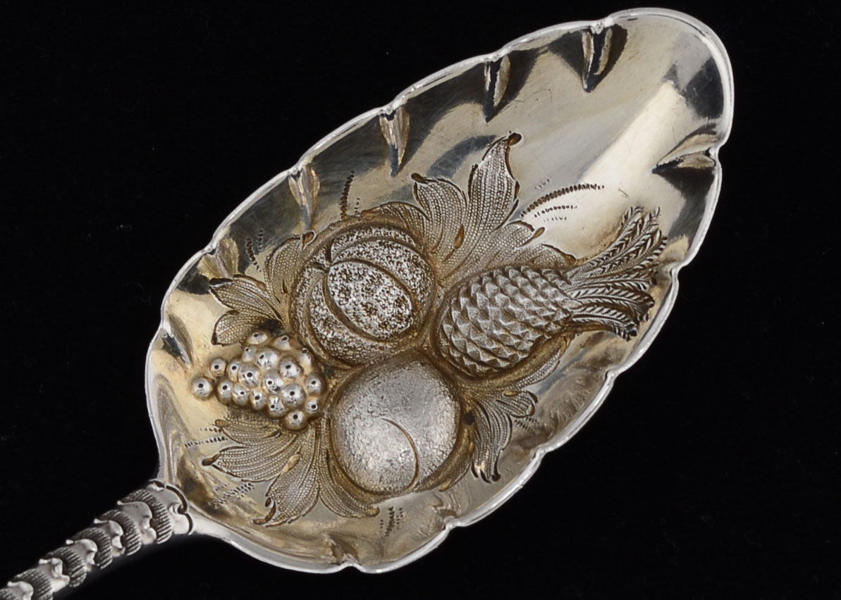 King George III Sterling Repoussé Berry Spoon