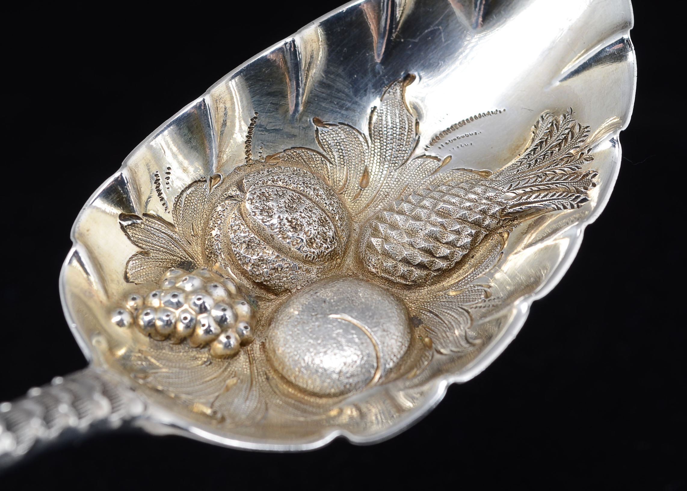 King George III Sterling Repoussé Berry Spoon