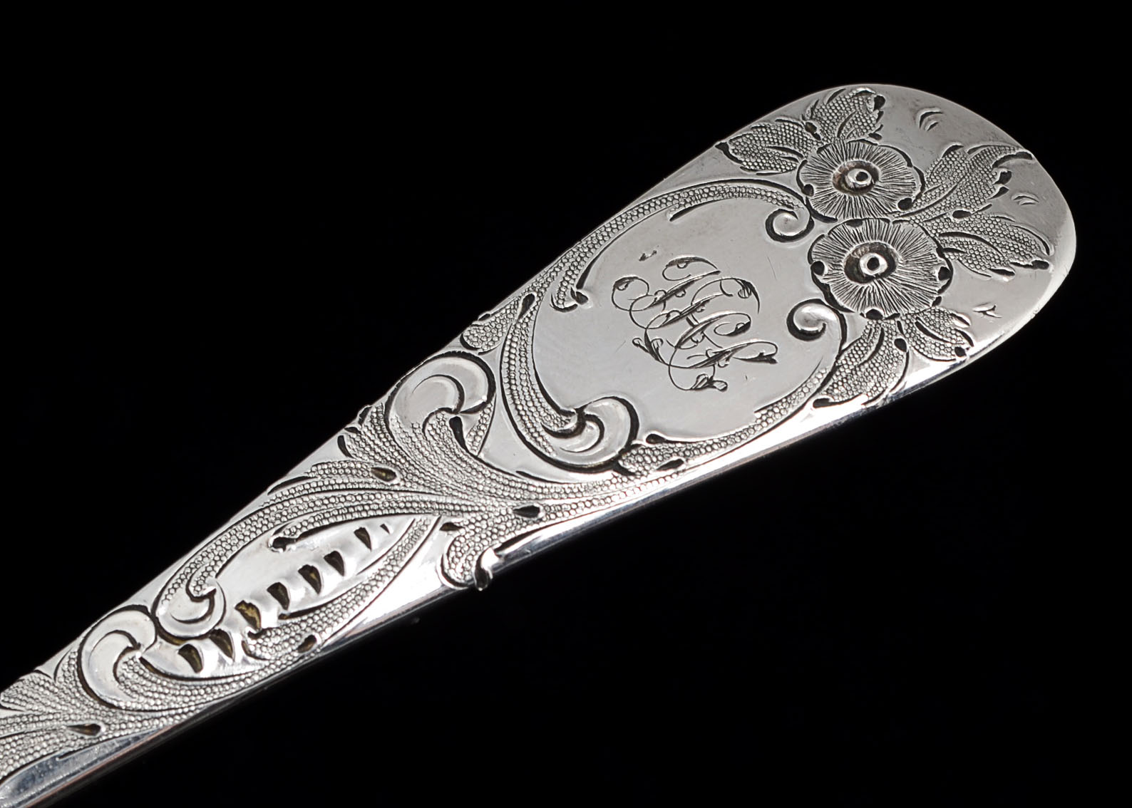 King George III Sterling Repoussé Berry Spoon
