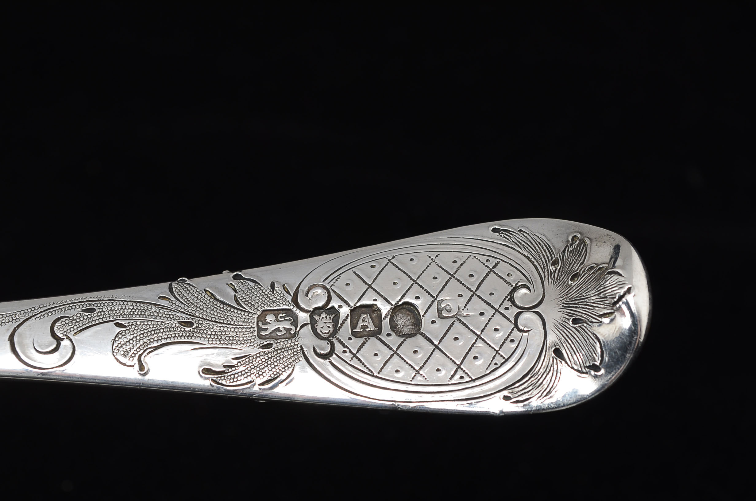 King George III Sterling Repoussé Berry Spoon