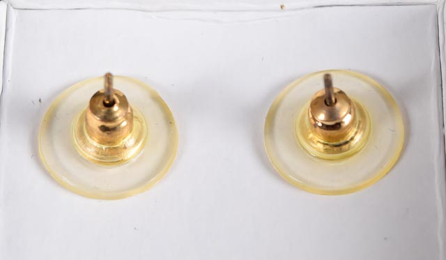 Gold-Toned and Glass Stone Earrings and Matching Necklace