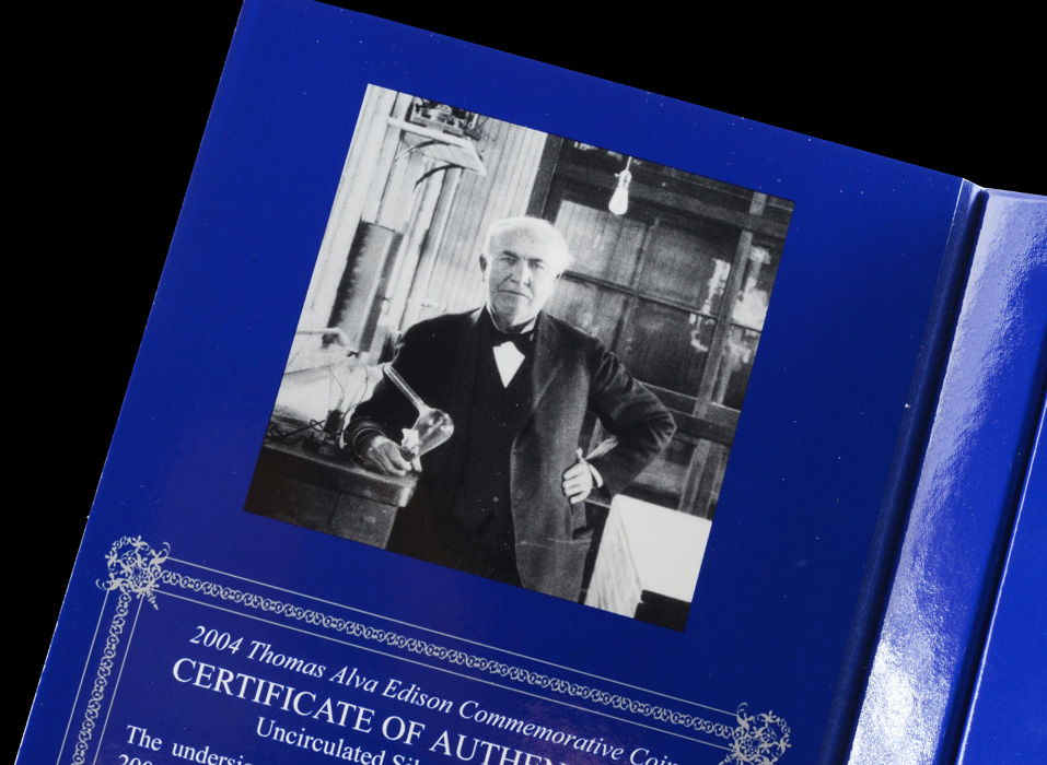 2004 P Edison Silver One Dollar Commemorative