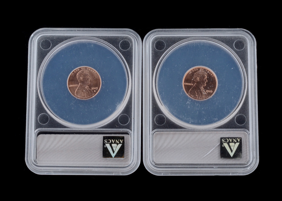 2009 D and 2009 P Early Childhood Lincoln Cents ANACS MS67 RD
