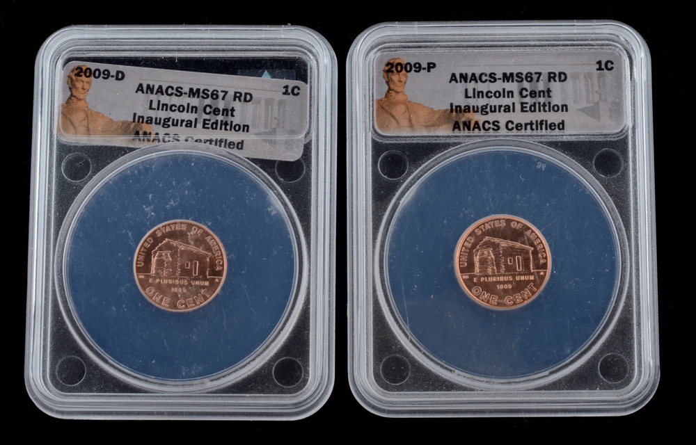 2009 D and 2009 P Early Childhood Lincoln Cents ANACS MS67 RD