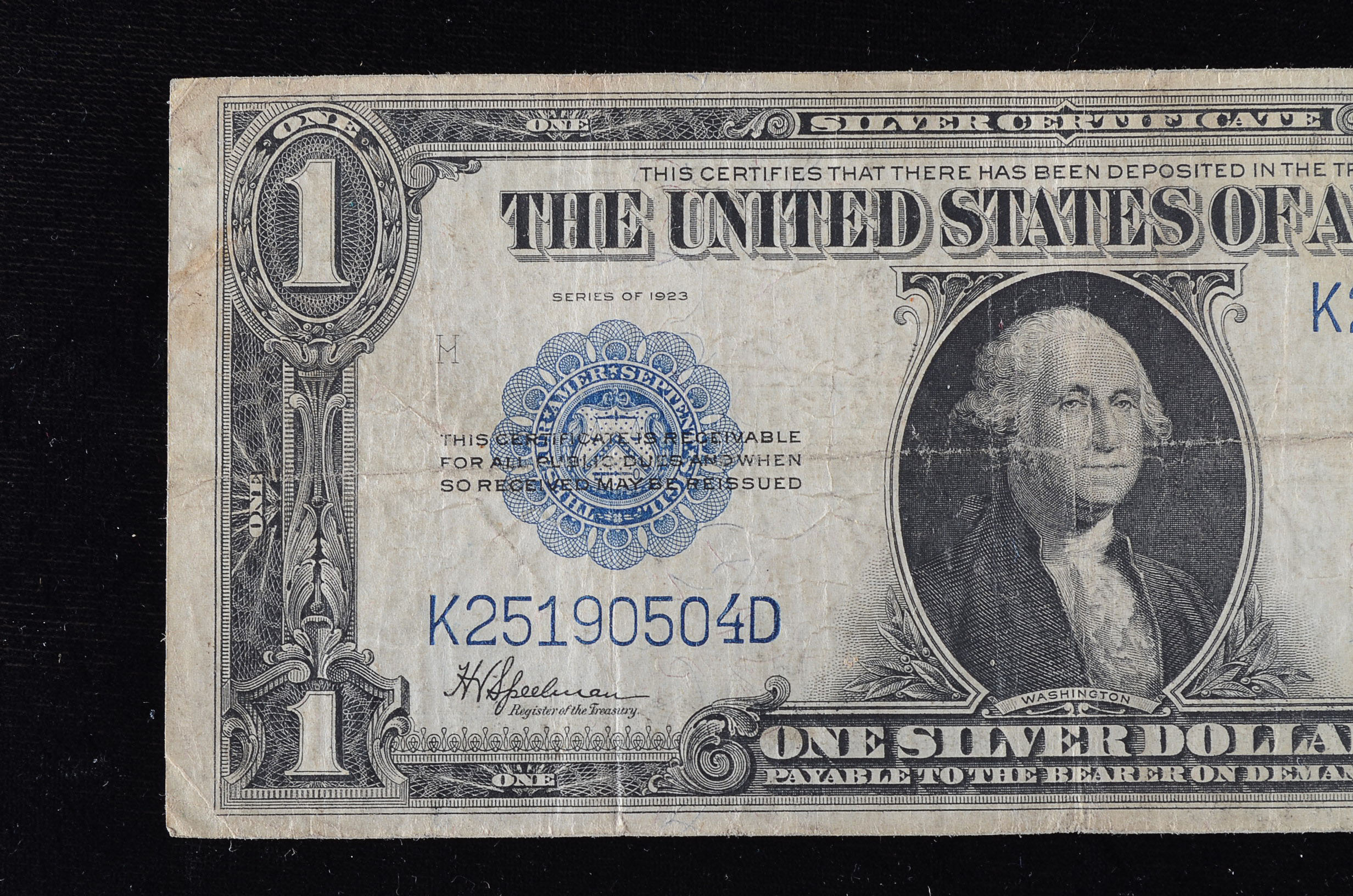 Series of 1923 Blue Seal One Dollar Silver Certificate