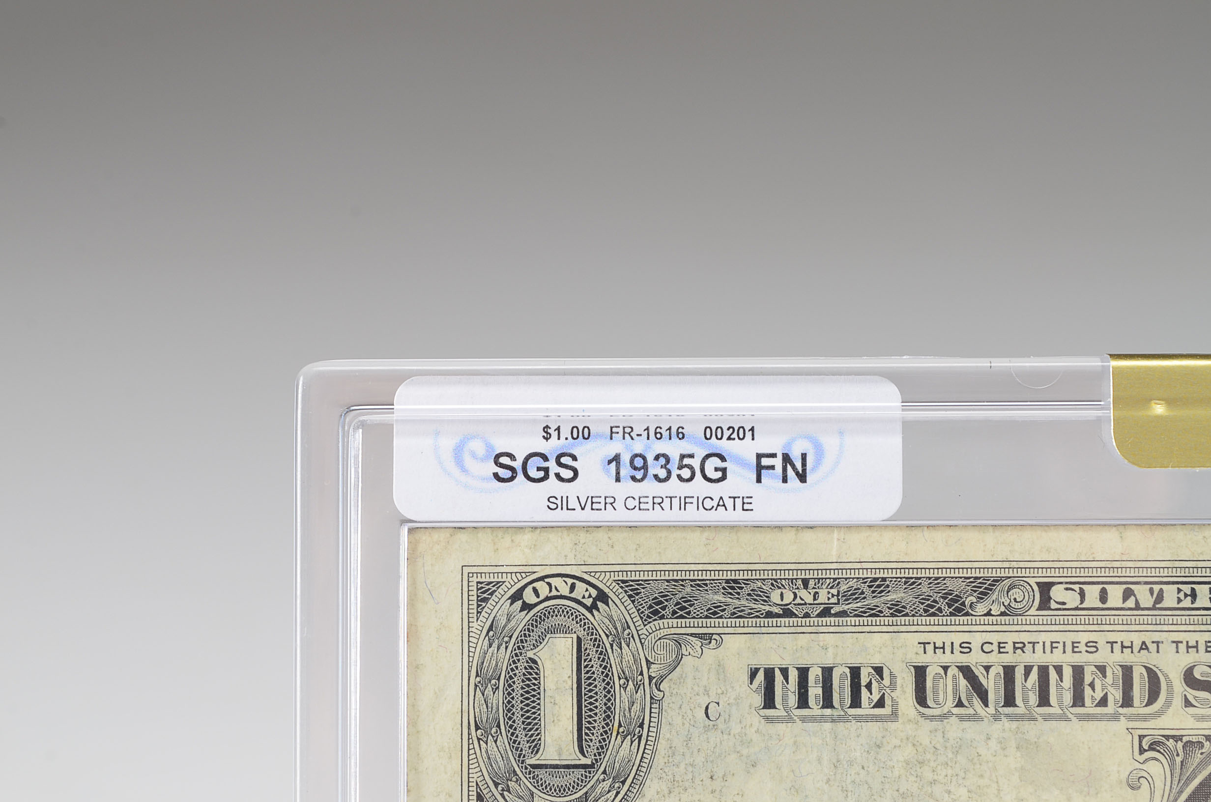 Graded FN SGS 1935 G One Dollar Silver Certificate