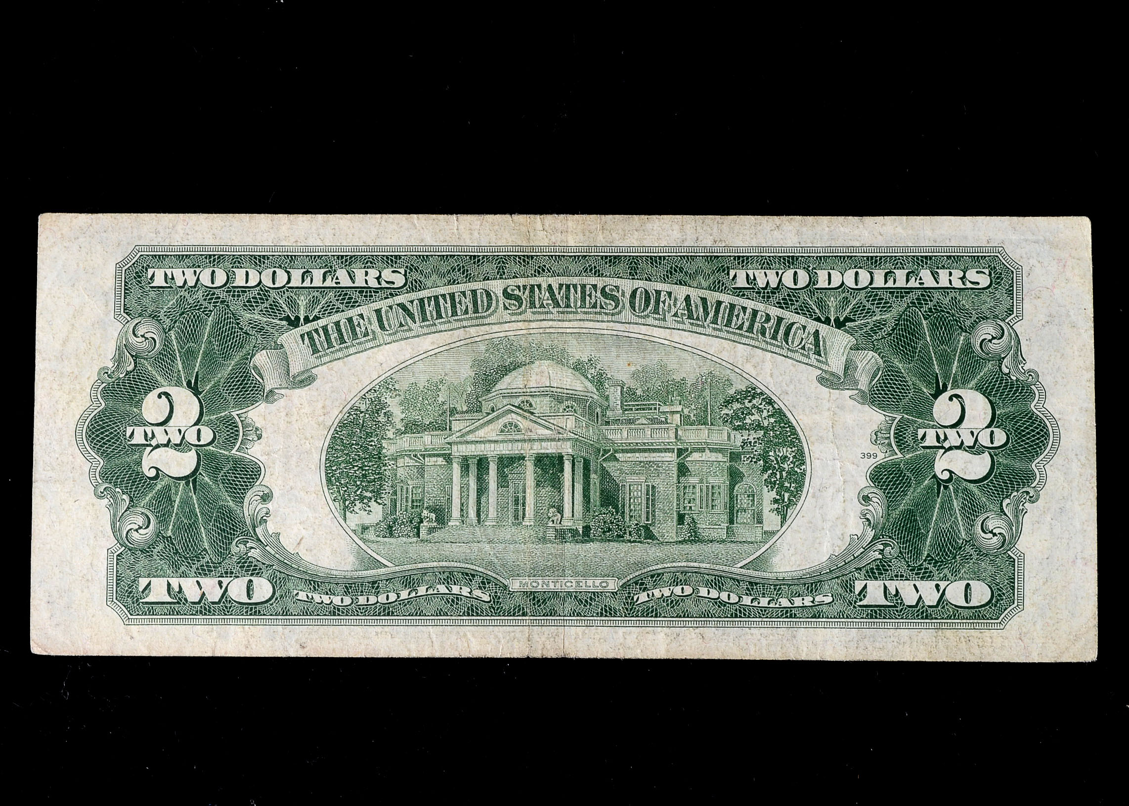 Three Various Two Dollar Bills