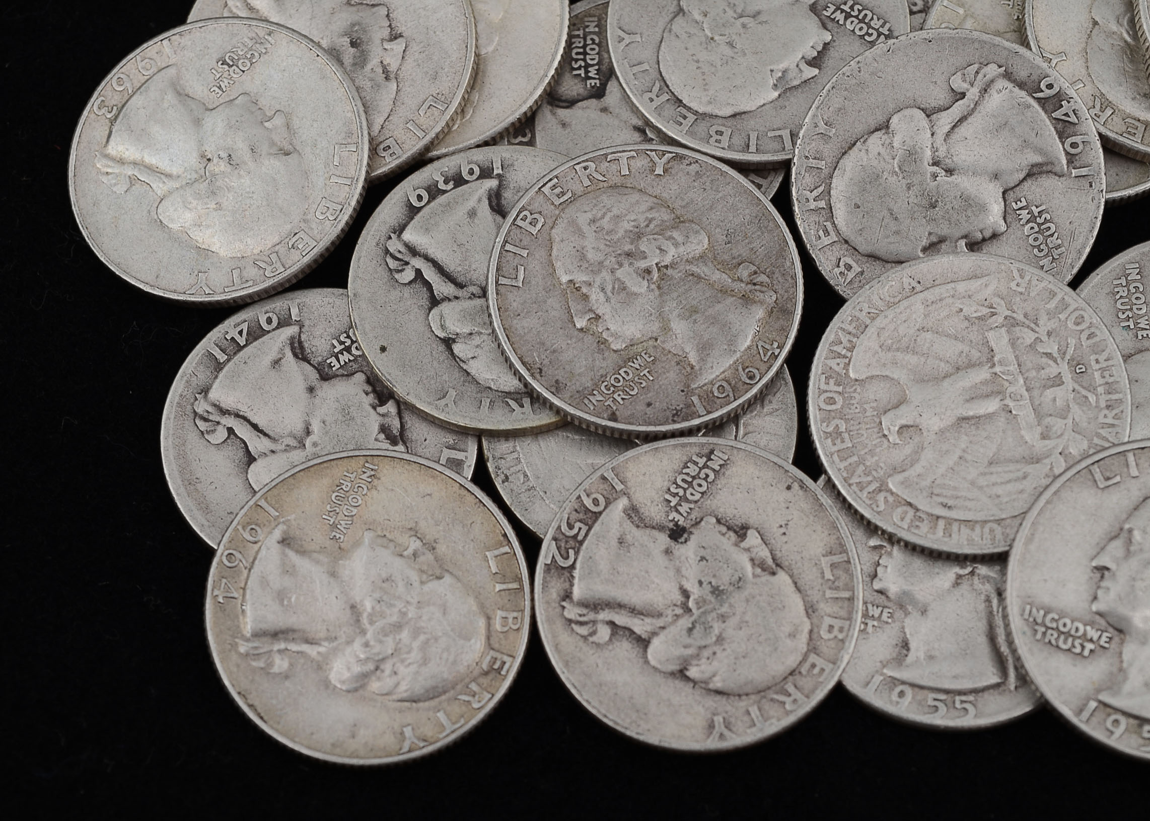 Forty Unsearched Silver Washington Quarters