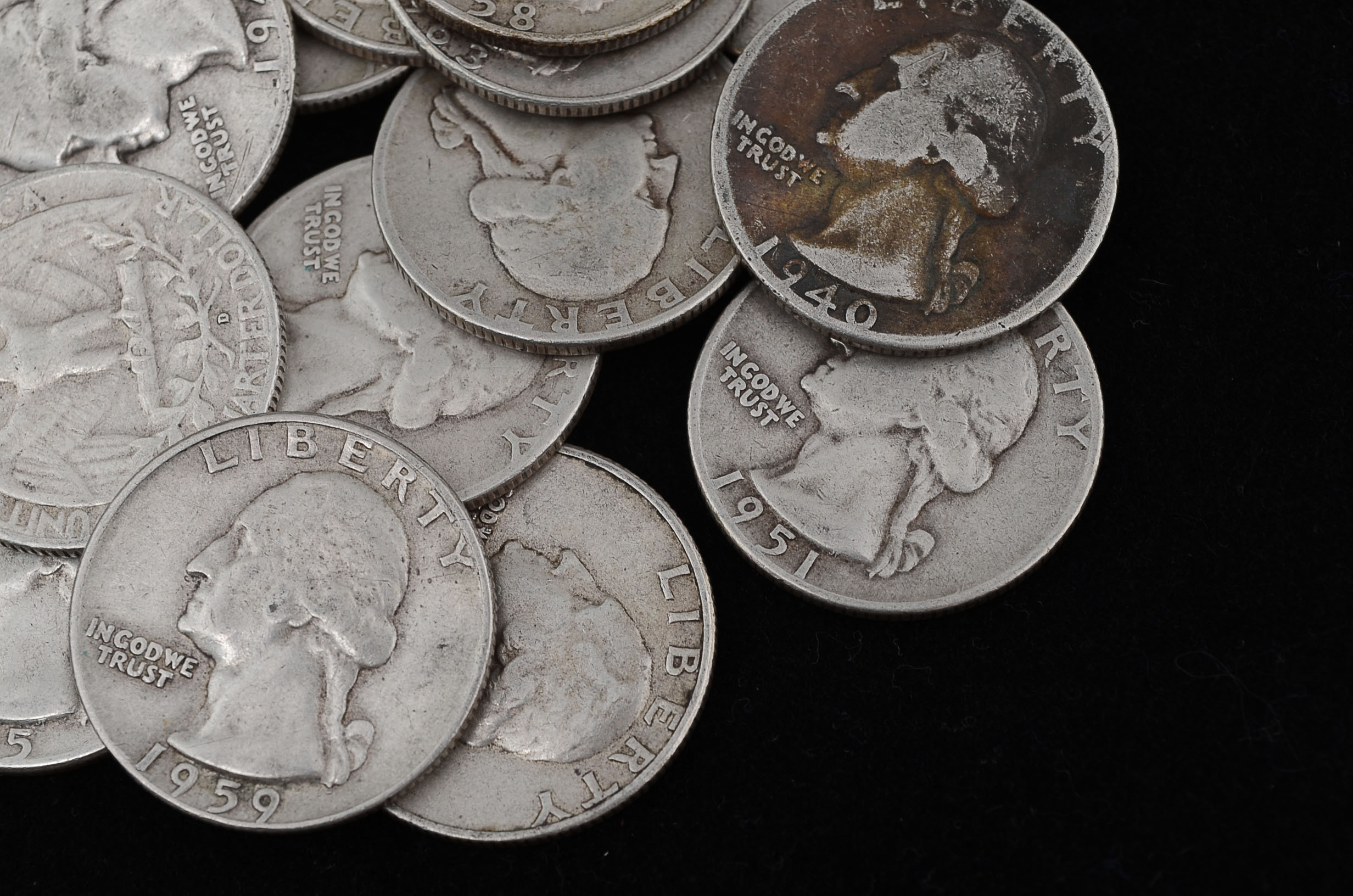 Forty Unsearched Silver Washington Quarters