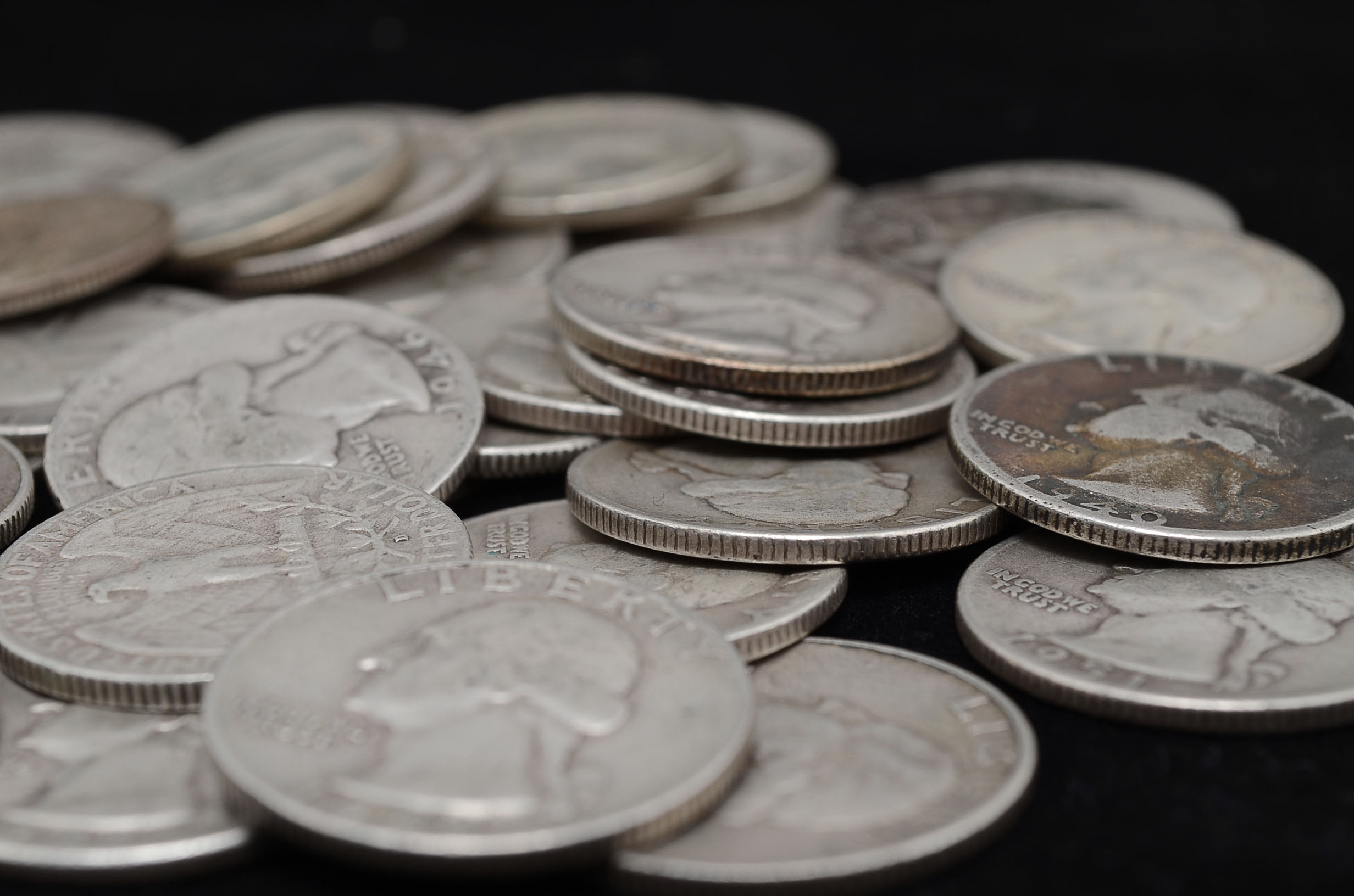 Forty Unsearched Silver Washington Quarters