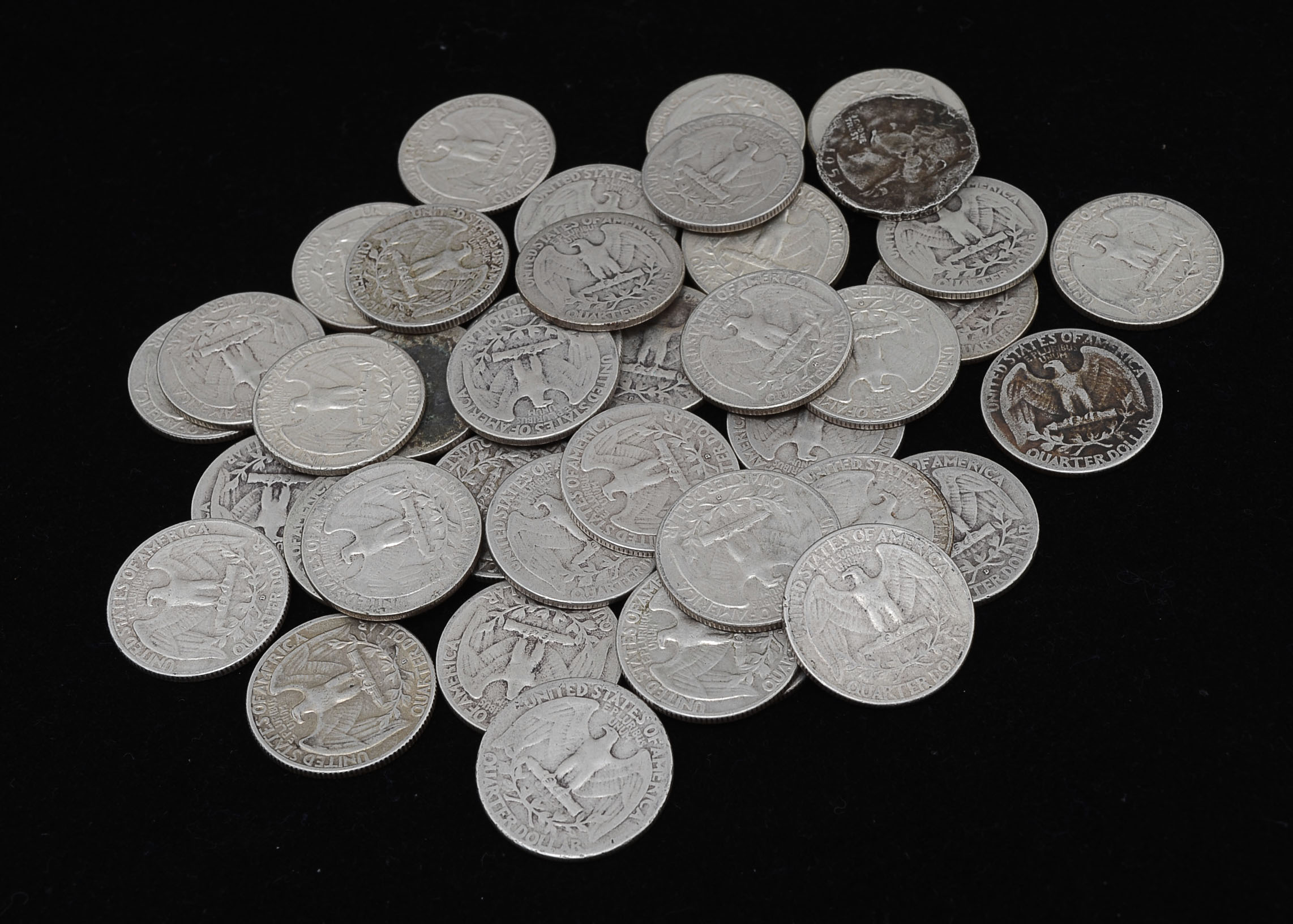 Forty Unsearched Silver Washington Quarters