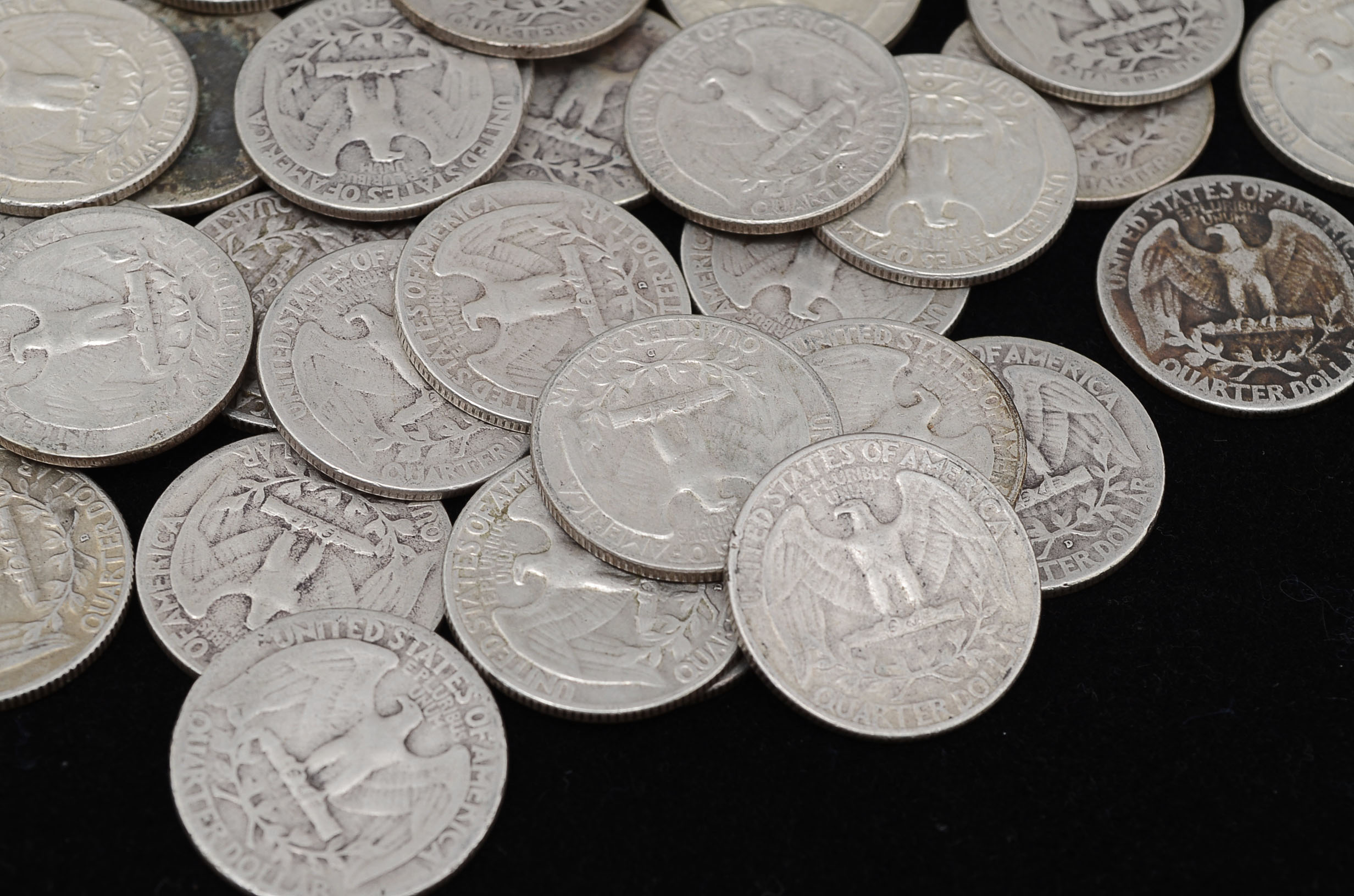 Forty Unsearched Silver Washington Quarters