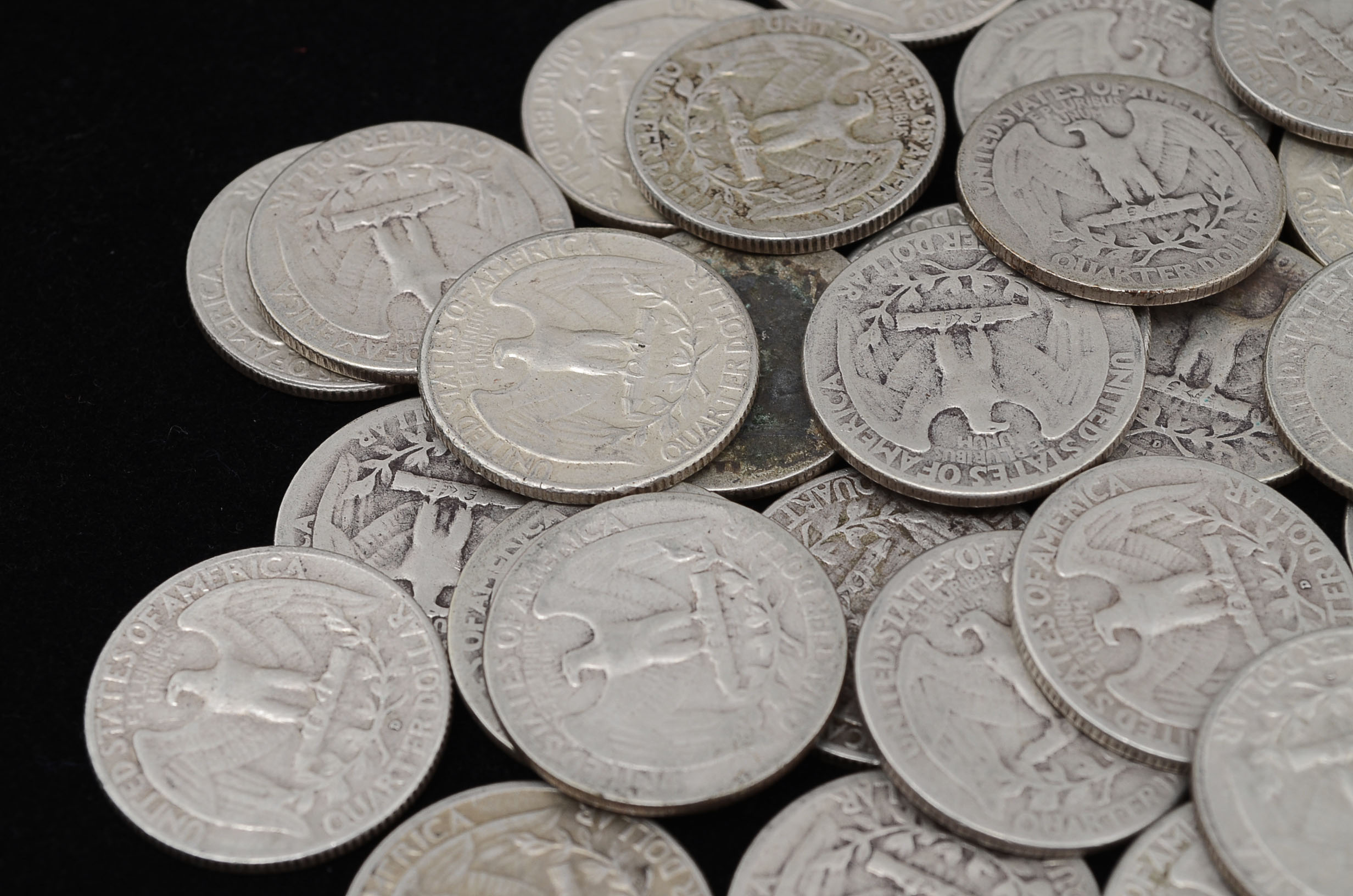 Forty Unsearched Silver Washington Quarters