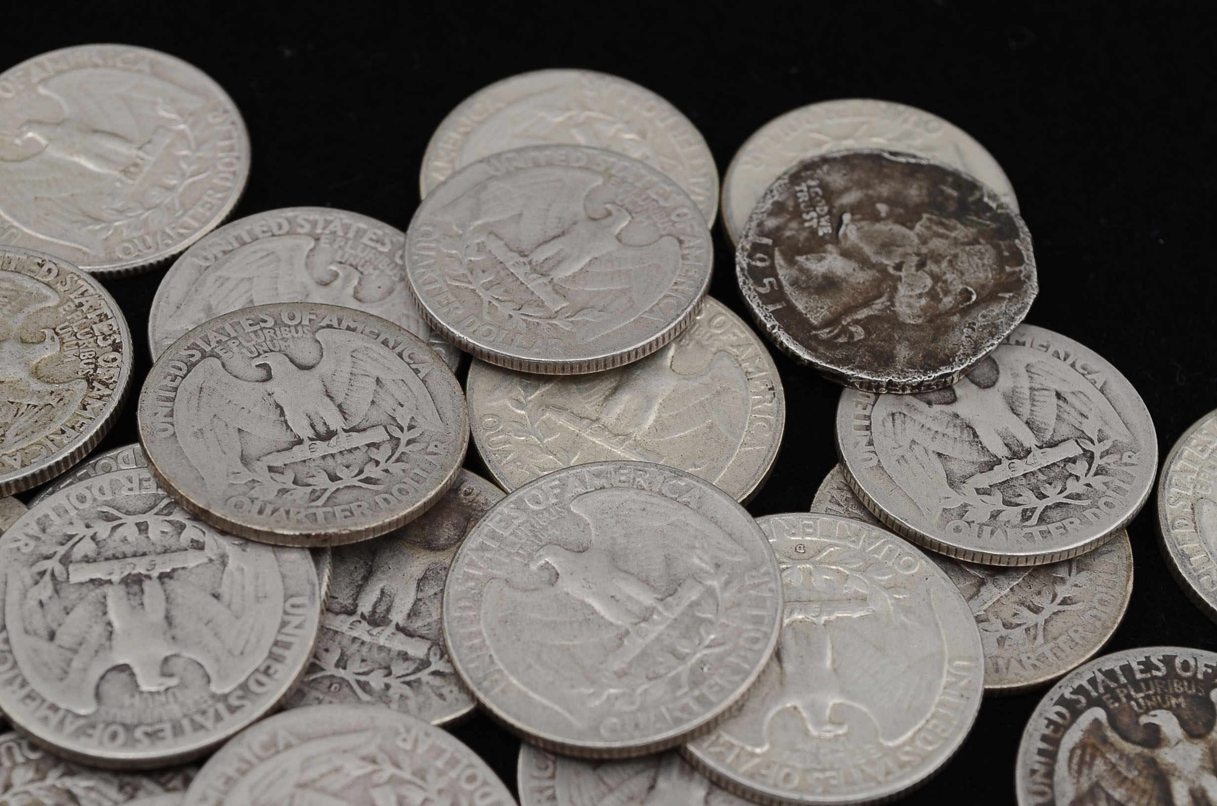 Forty Unsearched Silver Washington Quarters