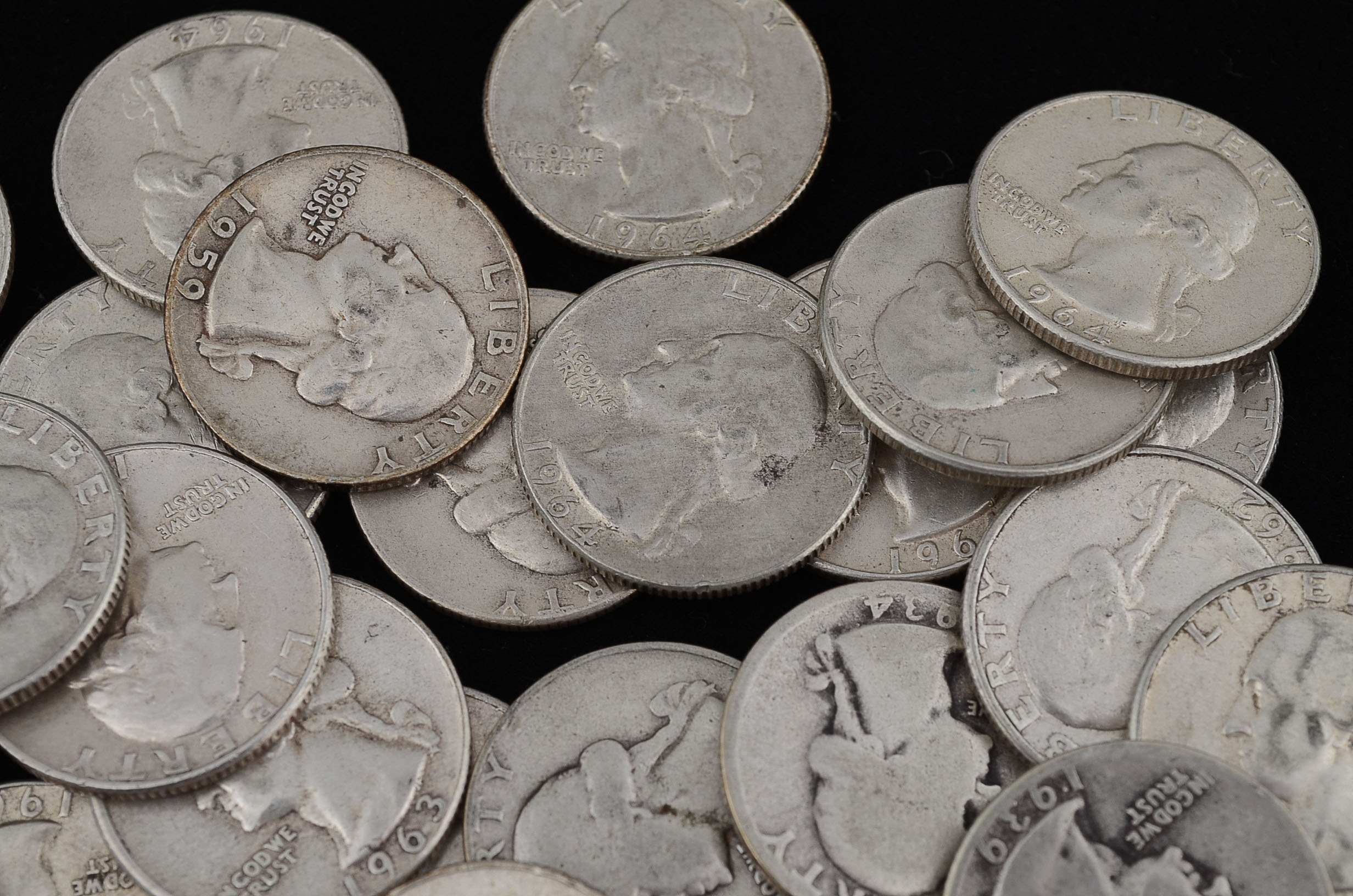 Forty Unsearched Silver Washington Quarters