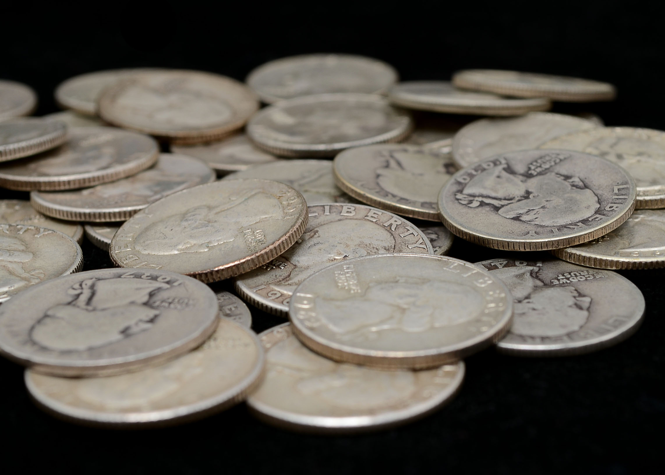 Forty Unsearched Silver Washington Quarters