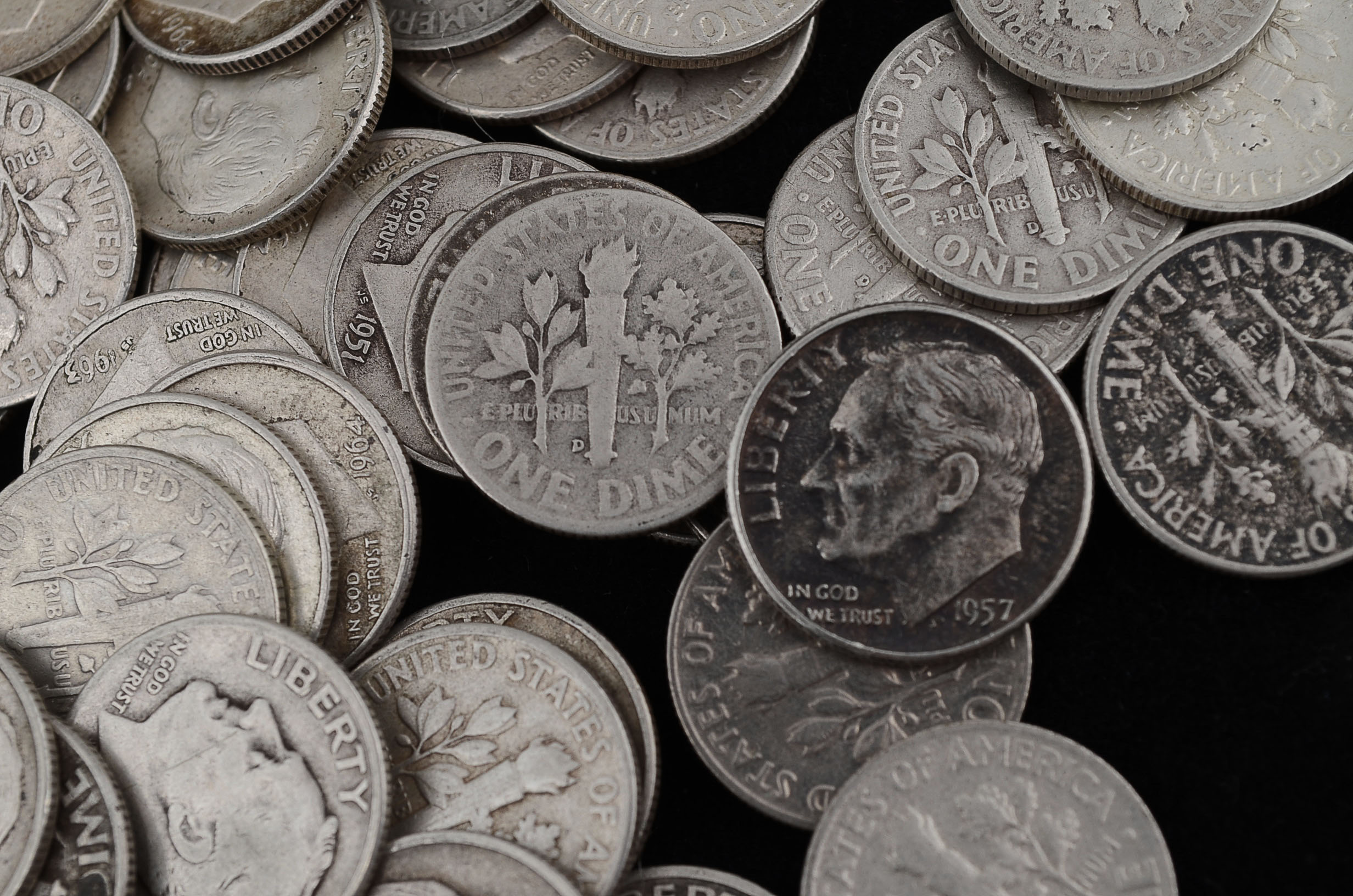 One Hundred Unsearched Silver Roosevelt Dimes