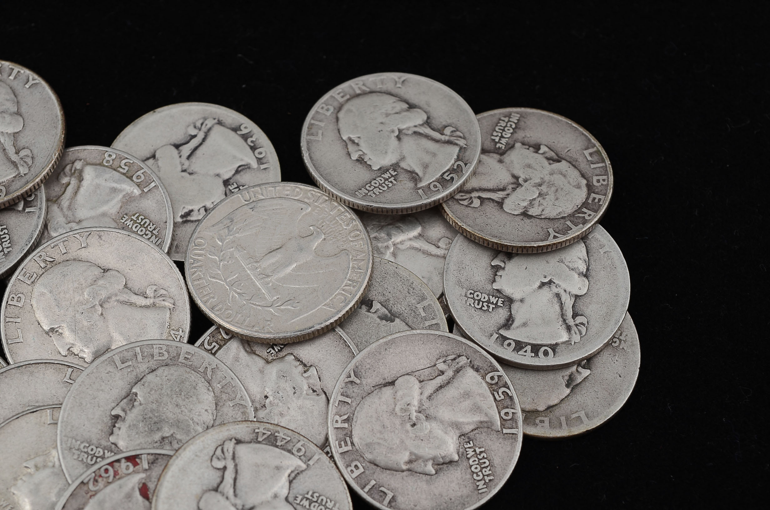 Forty Unsearched Silver Washington Quarters