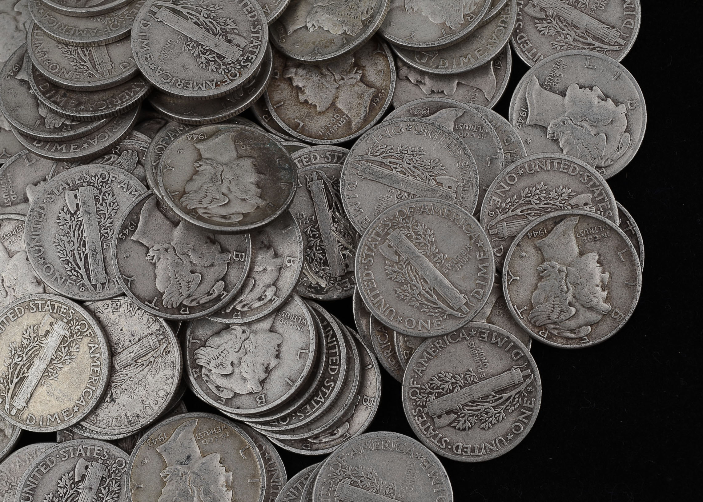 One Hundred Unsearched Silver Mercury Dimes
