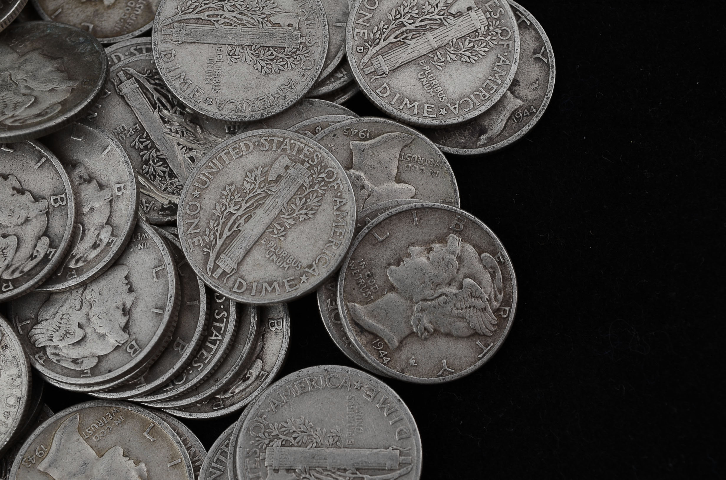 One Hundred Unsearched Silver Mercury Dimes