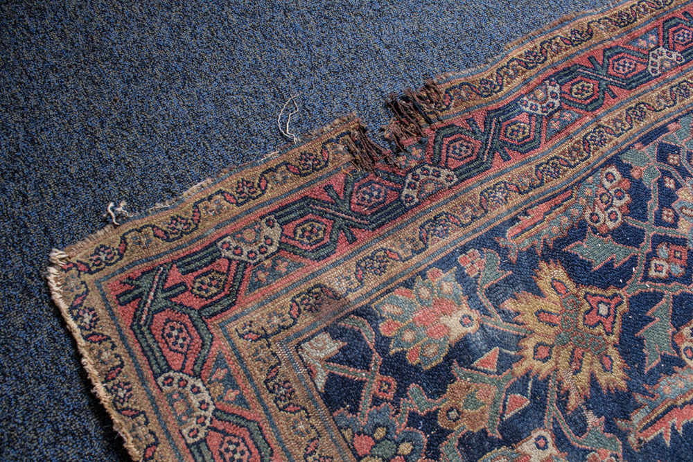 Antique Persian Flat Pile Carpet