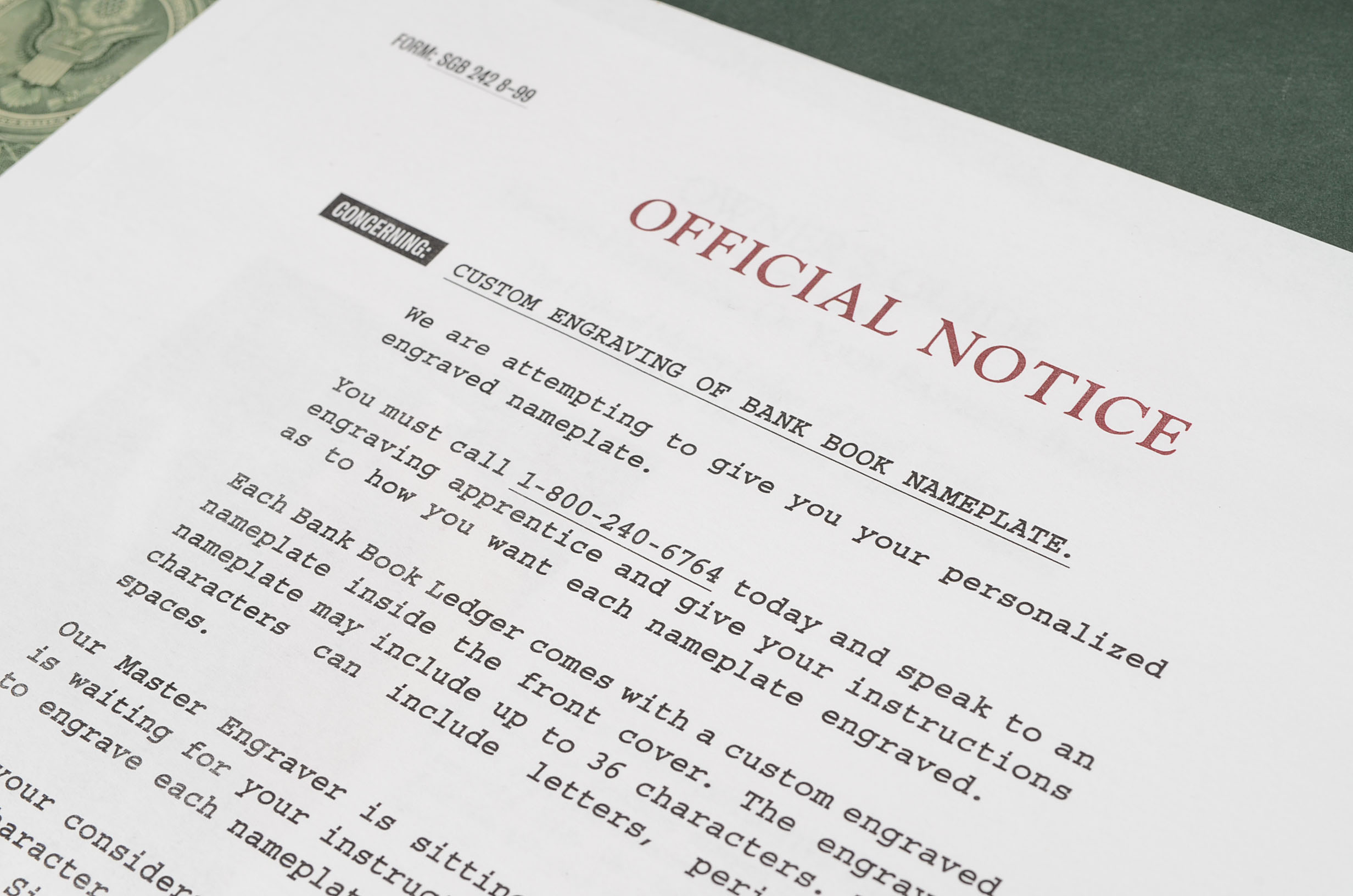 U.S. Mint Uncut One Dollar Bill Sheet