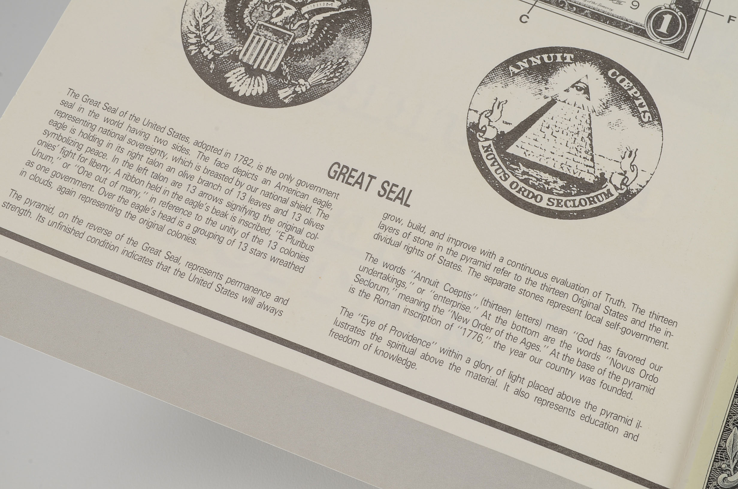 U.S. Mint Uncut One Dollar Bill Sheet