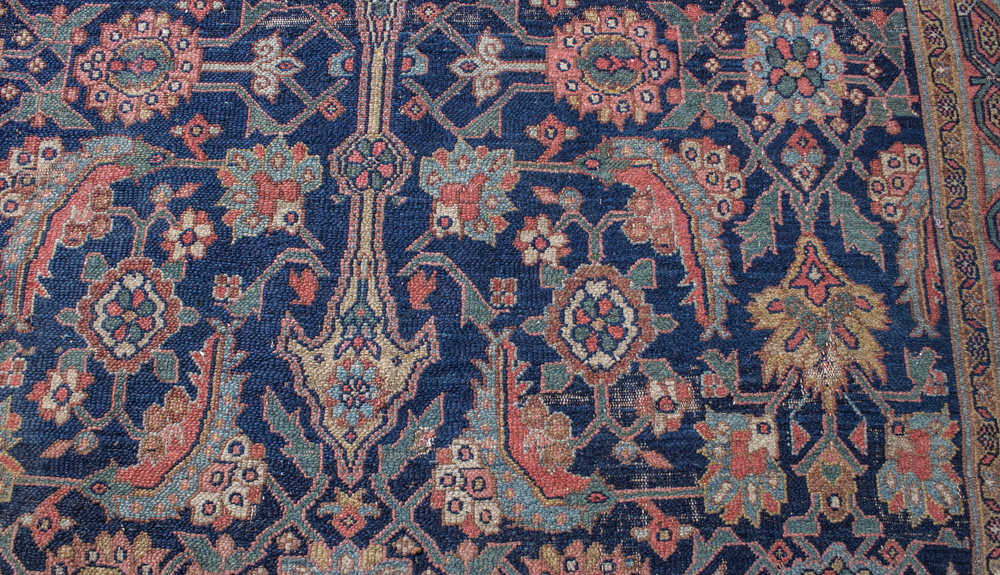 Antique Persian Flat Pile Carpet