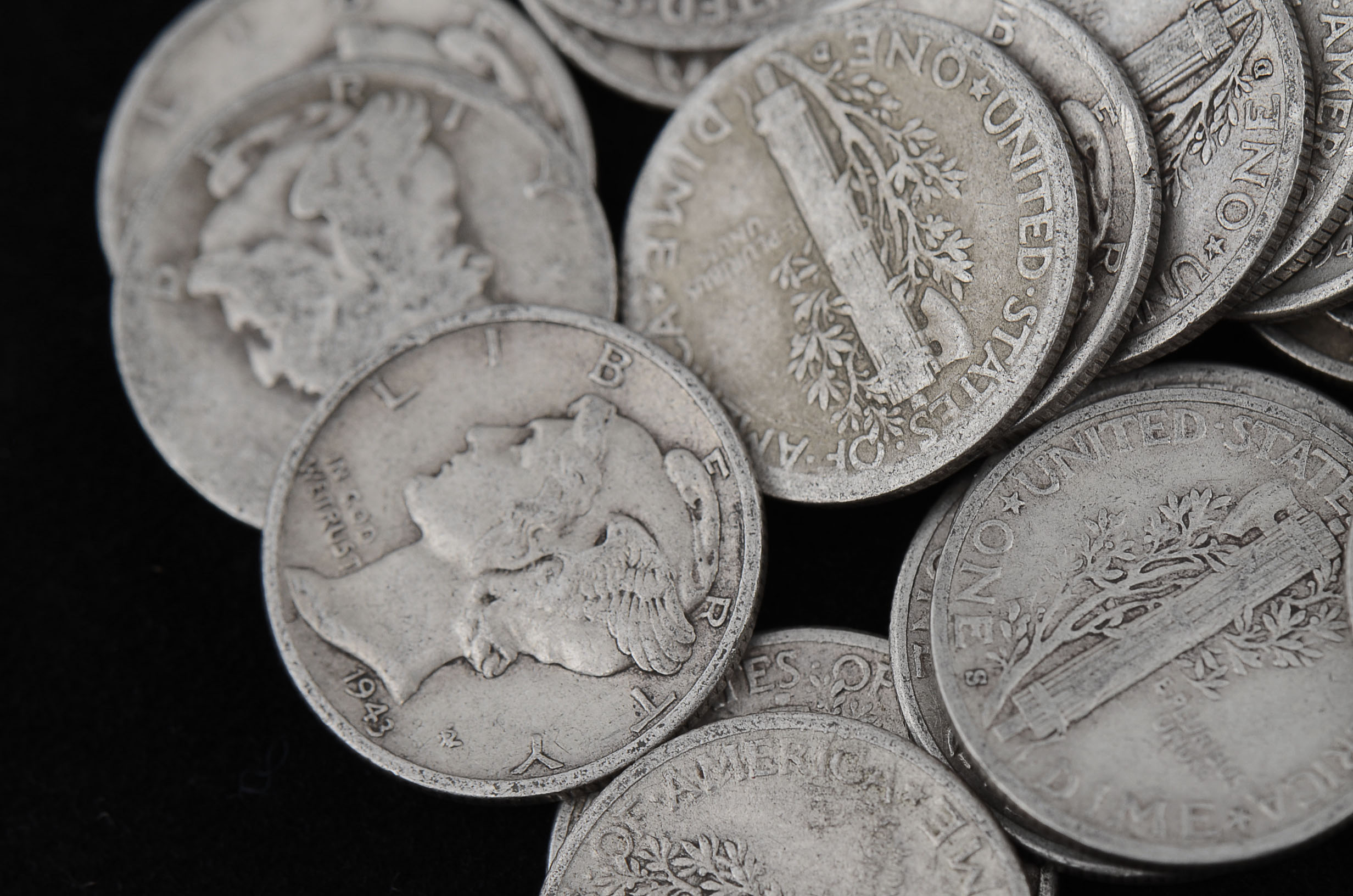 Group of (50) Unsearched Silver Mercury Dimes