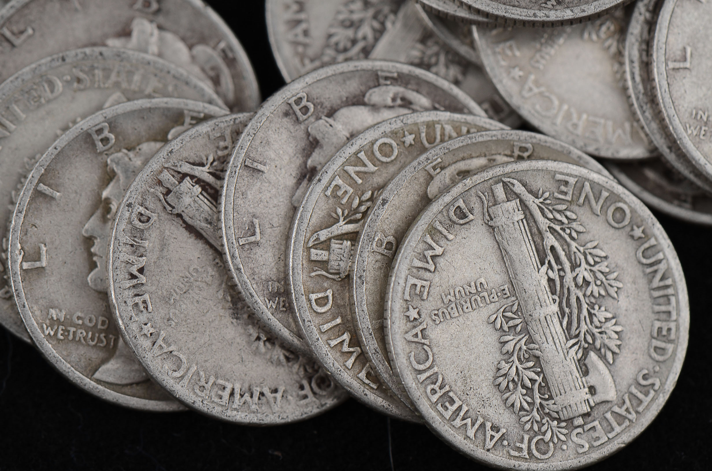 Group of (50) Unsearched Silver Mercury Dimes