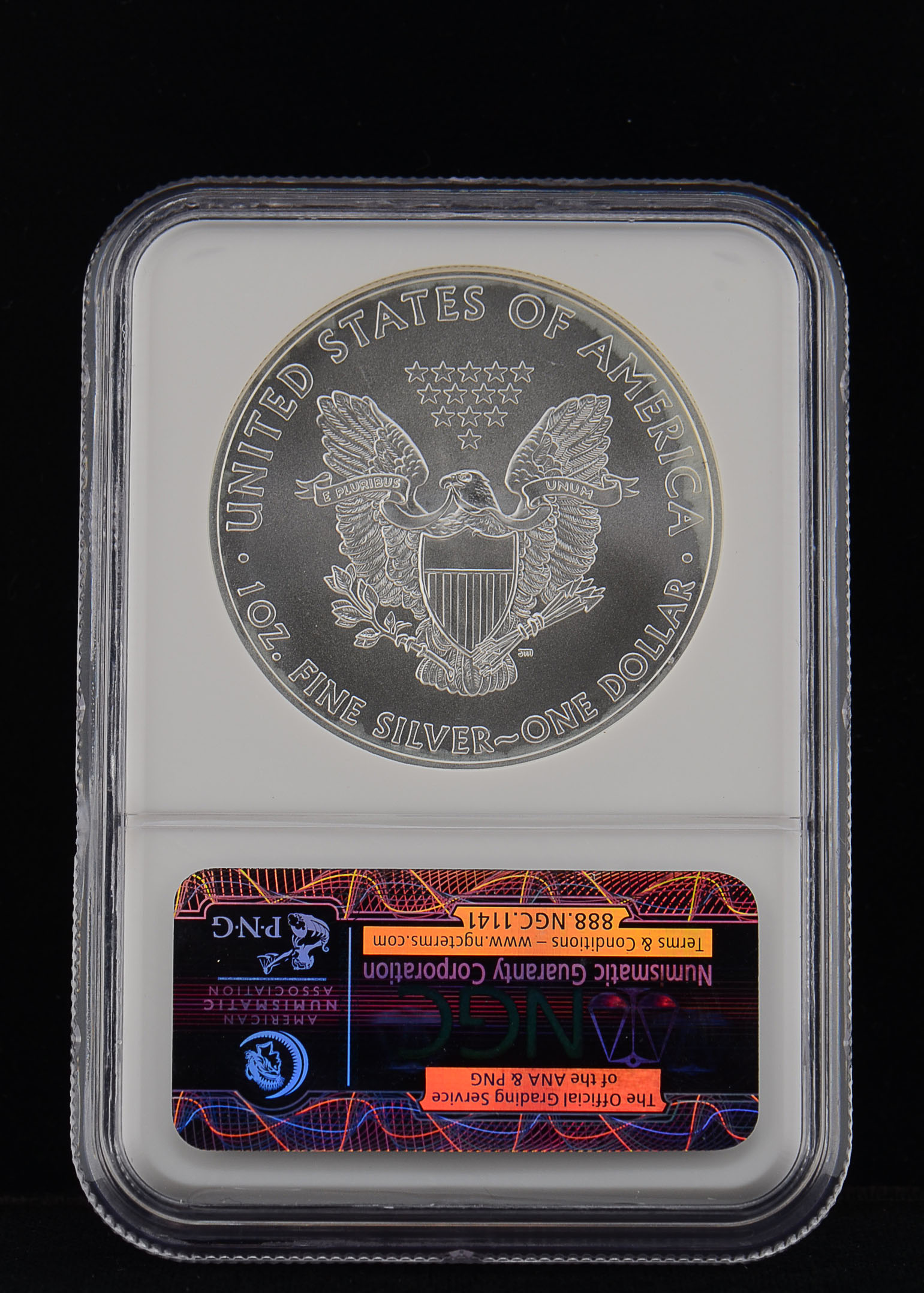 2008 One Dollar U.S. Silver Eagle NGC MS70