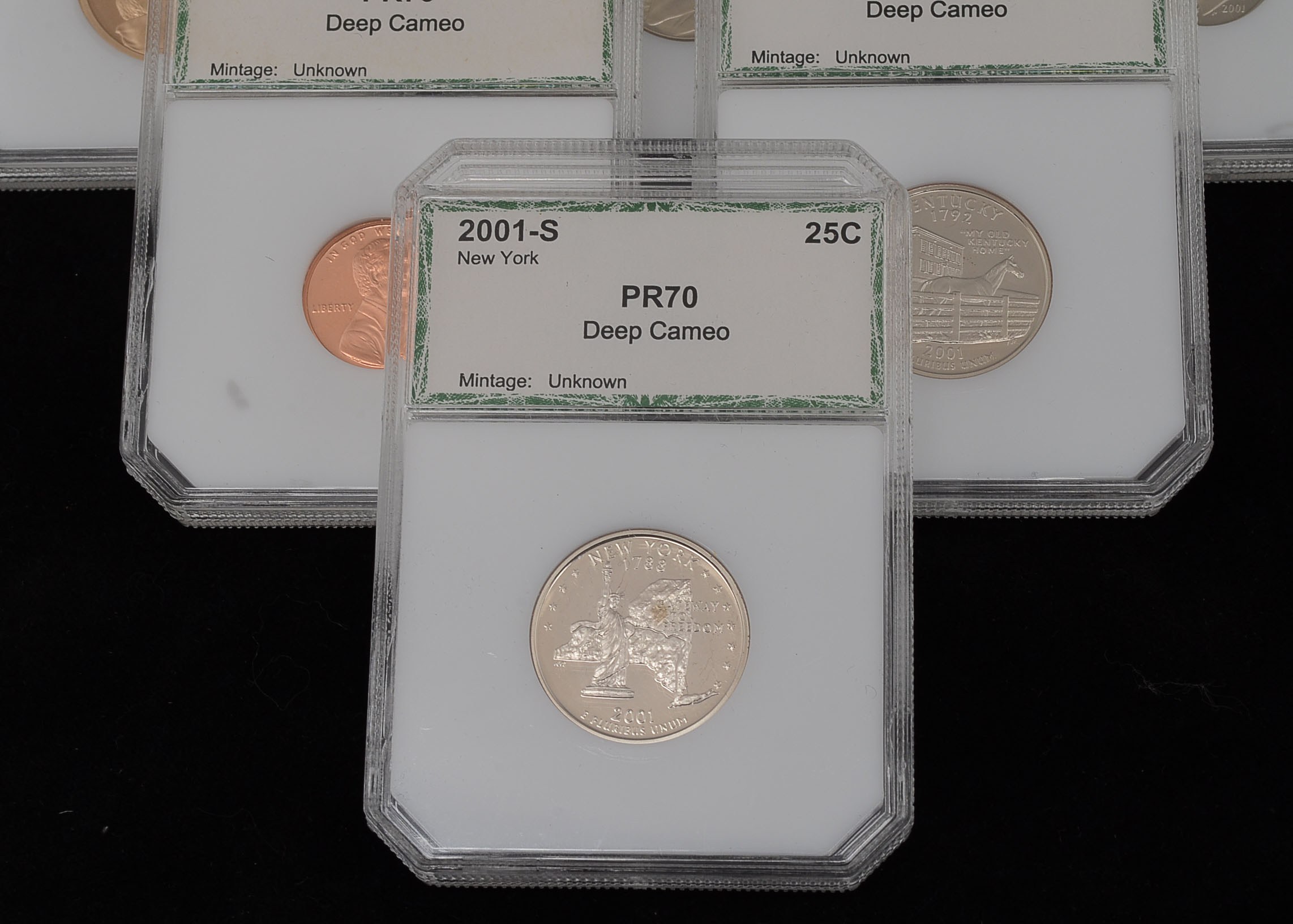 Ten PR70 DCAM (By PCI) 2001 S U.S. Coins