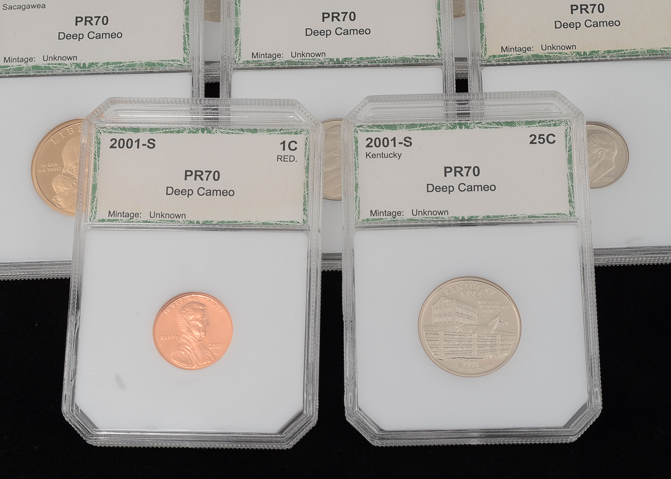 Ten PR70 DCAM (By PCI) 2001 S U.S. Coins