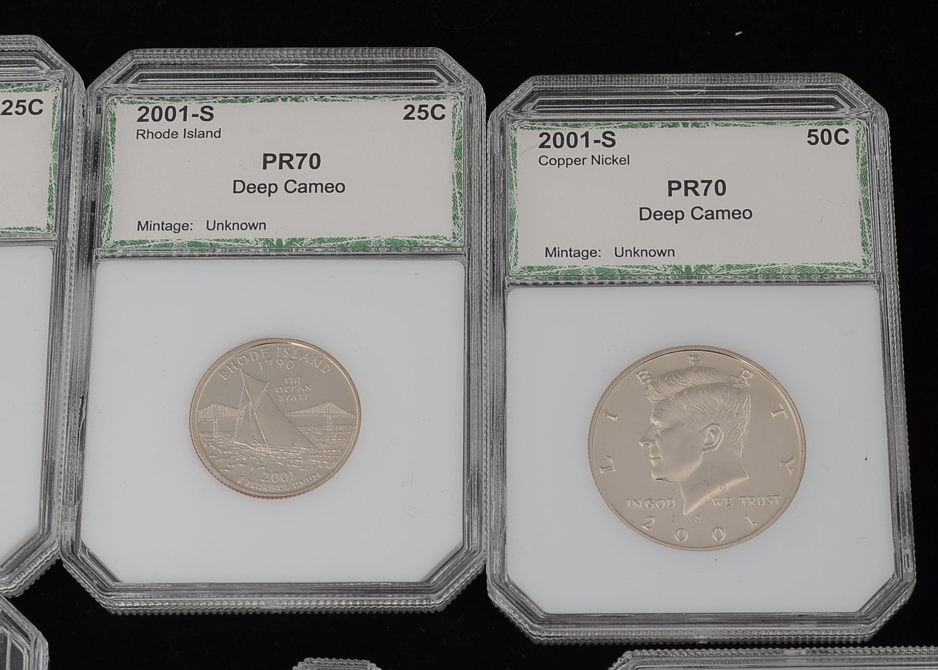 Ten PR70 DCAM (By PCI) 2001 S U.S. Coins
