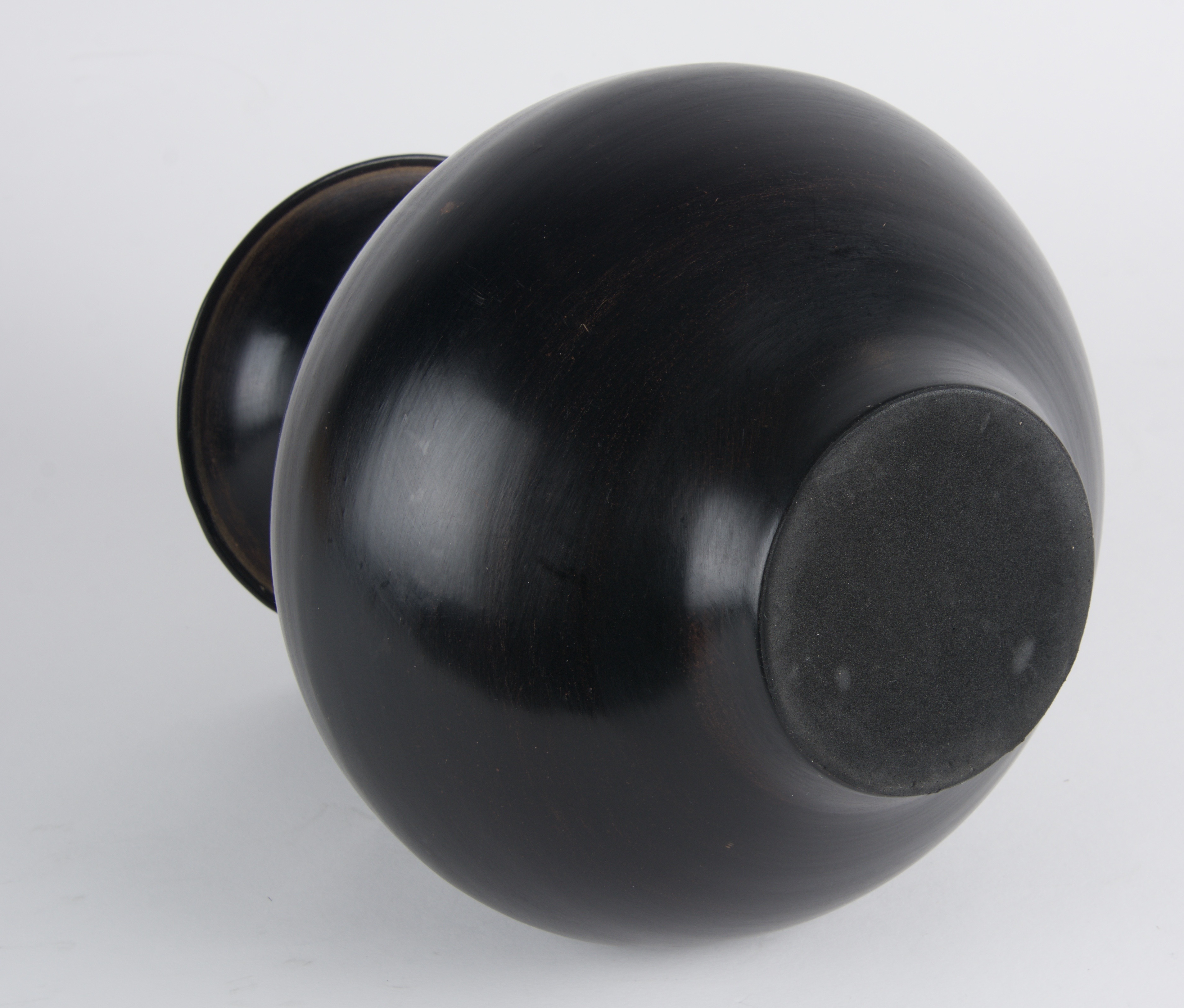 Mid-Modern Black Metal Flower Vase