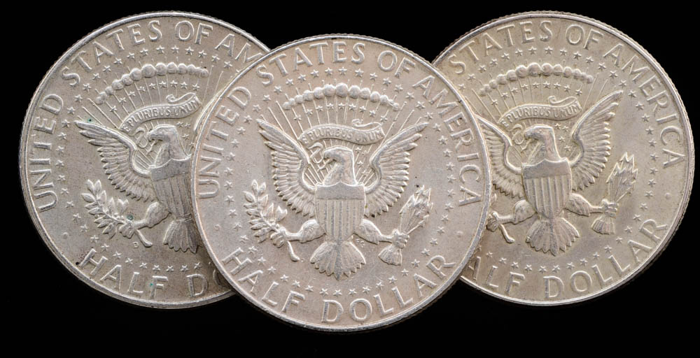 Eight 1964 JFK Silver Half Dollars