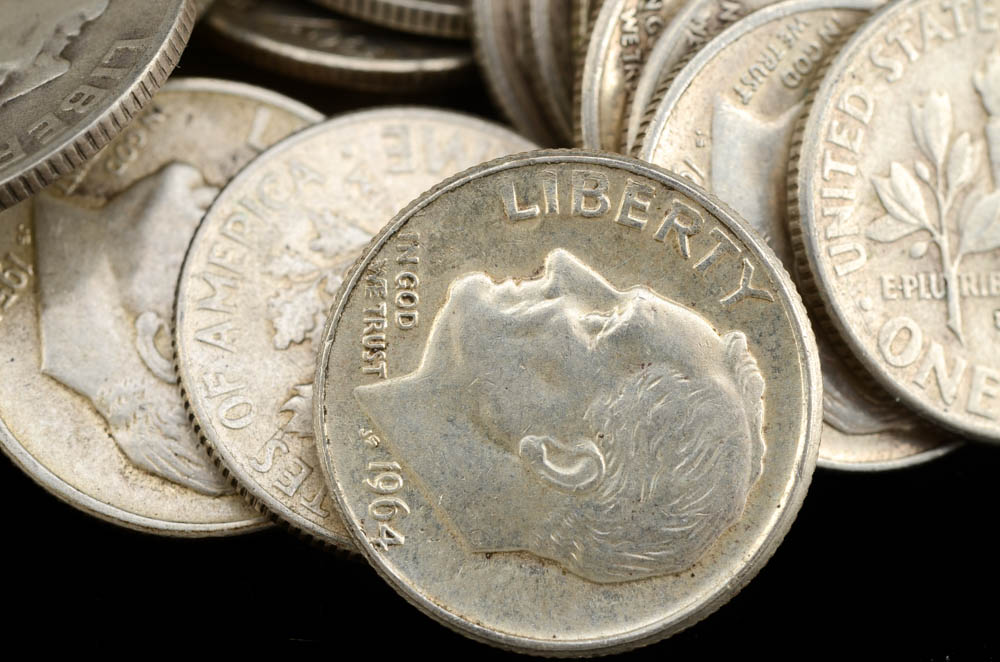 One Hundred Unsearched Silver Roosevelt Dimes