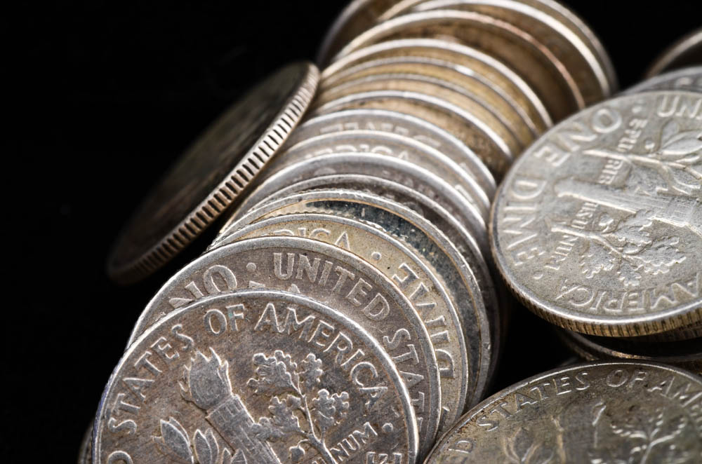 One Hundred Unsearched Silver Roosevelt Dimes