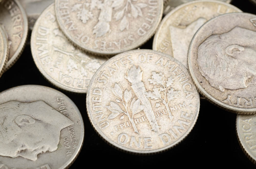 One Hundred Unsearched Silver Roosevelt Dimes