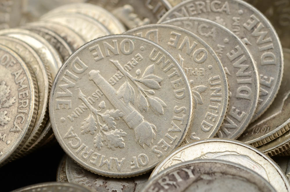 One Hundred Unsearched Silver Roosevelt Dimes