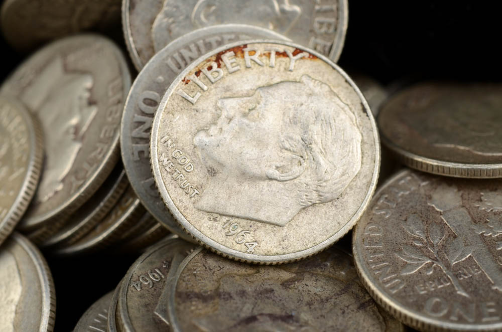 One Hundred Unsearched Silver Roosevelt Dimes