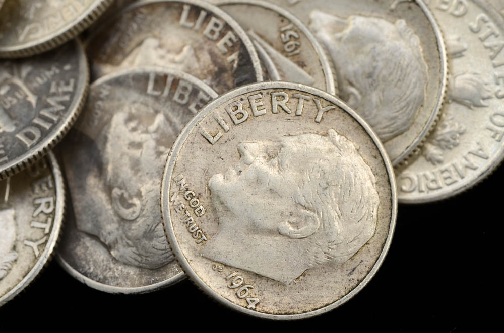 One Hundred Unsearched Silver Roosevelt Dimes